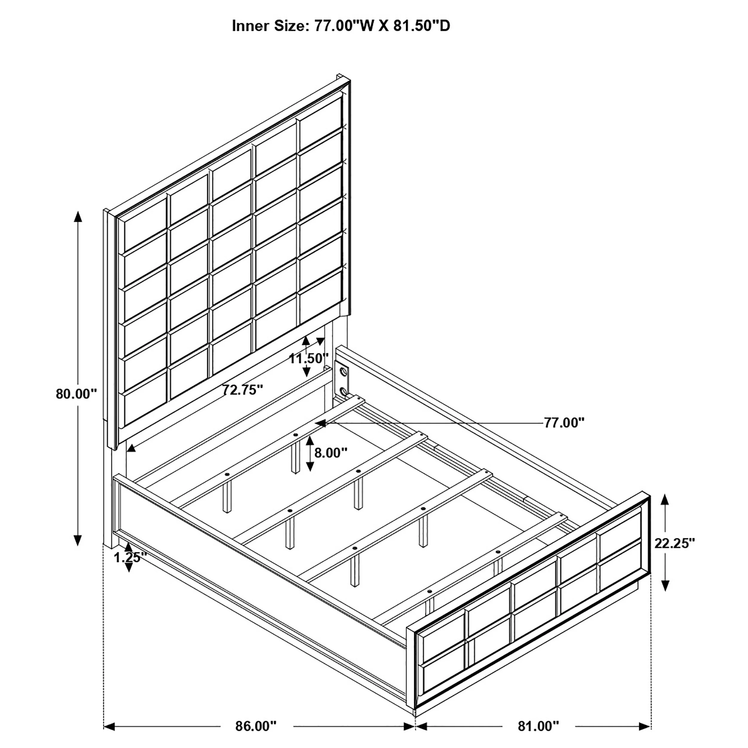 Durango 77-inch Eastern King Panel Bed Smoked Peppercorn - Image 9