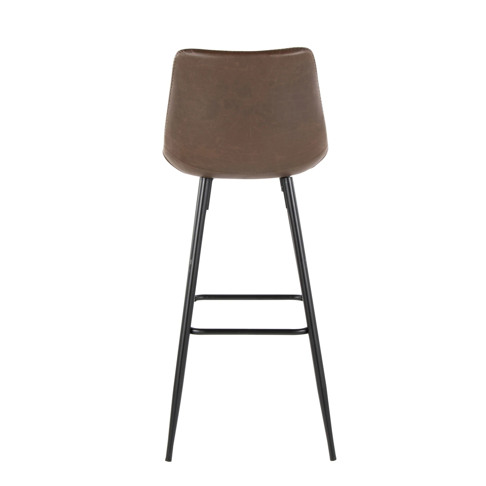 Durango - Industrial / Urban Fixed Height Counter Stool Square Footrest (Set of 2) - Black / Espresso - Image 2