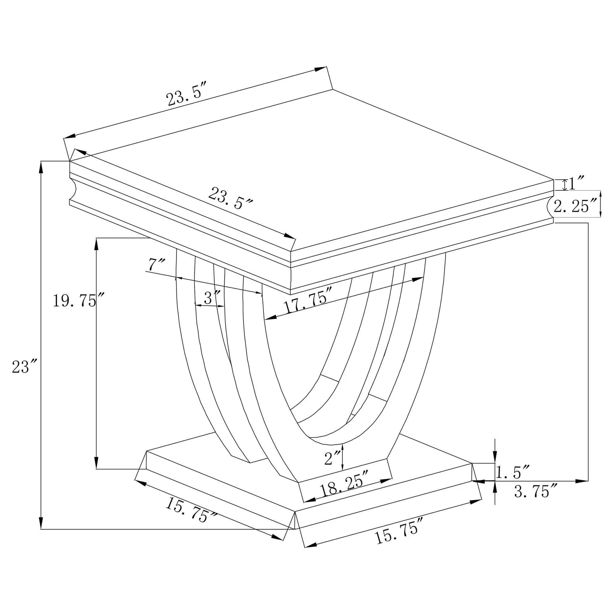 Durante - U-Shaped Base Table - Image 3