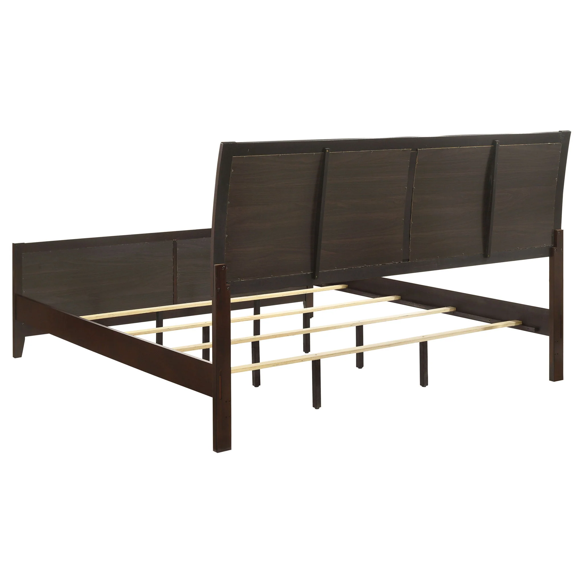 Eastern King Panel Bed With Upholstered Headboard And Footboard - Cappuccino - Image 6