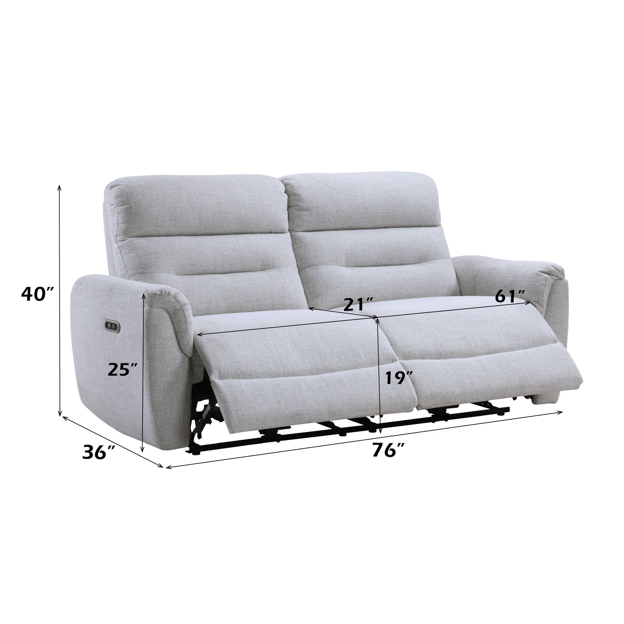 Eastre - Power Motion Sofa With USB Port - Gray - Image 3