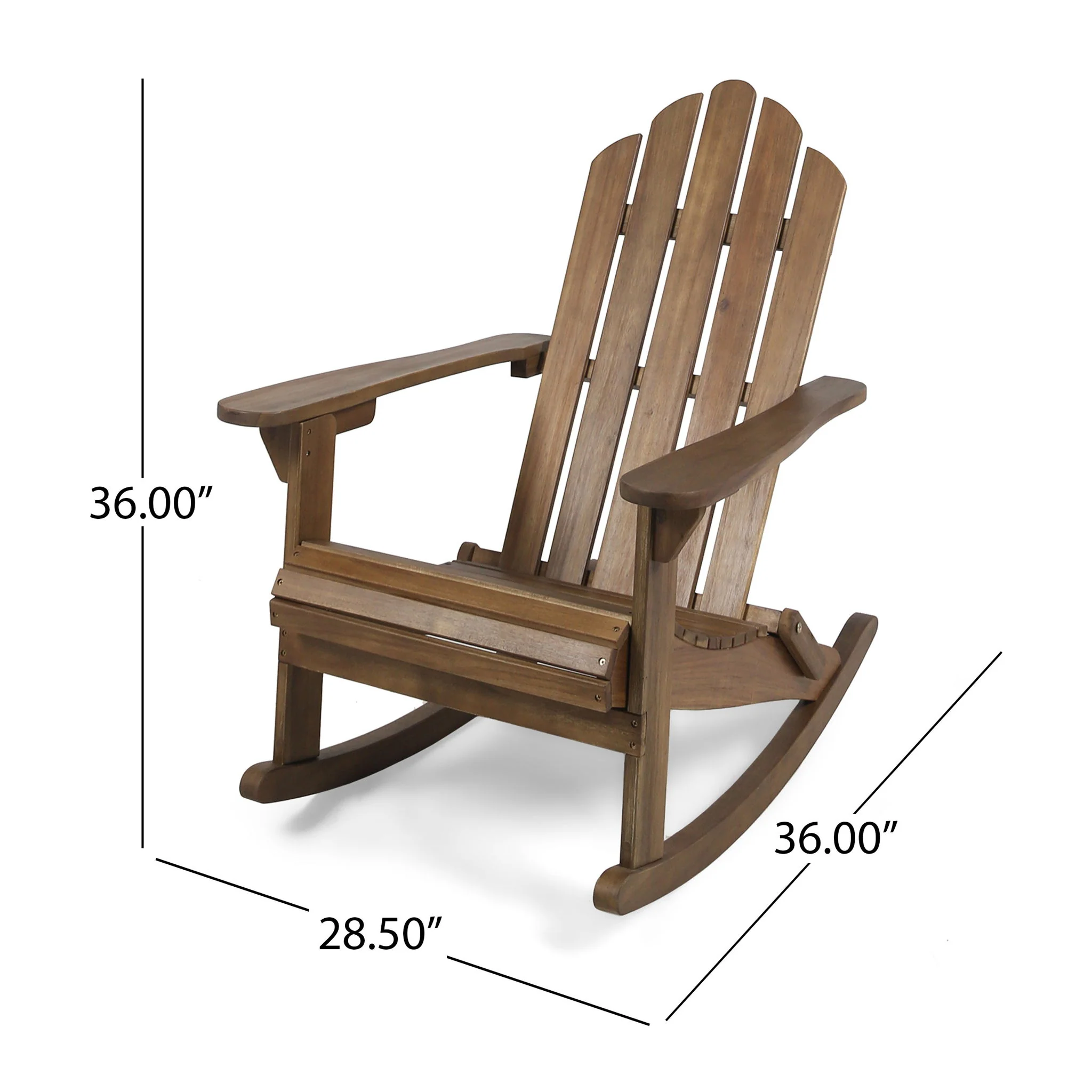 Echoes - Outdoor Acacia Wood Adirondack Rocking Chair - Image 14