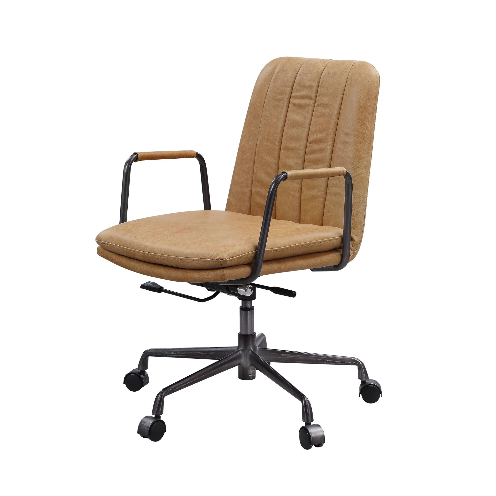 Eclarn - Top Grain Leather Office Chair - Brown - Image 6