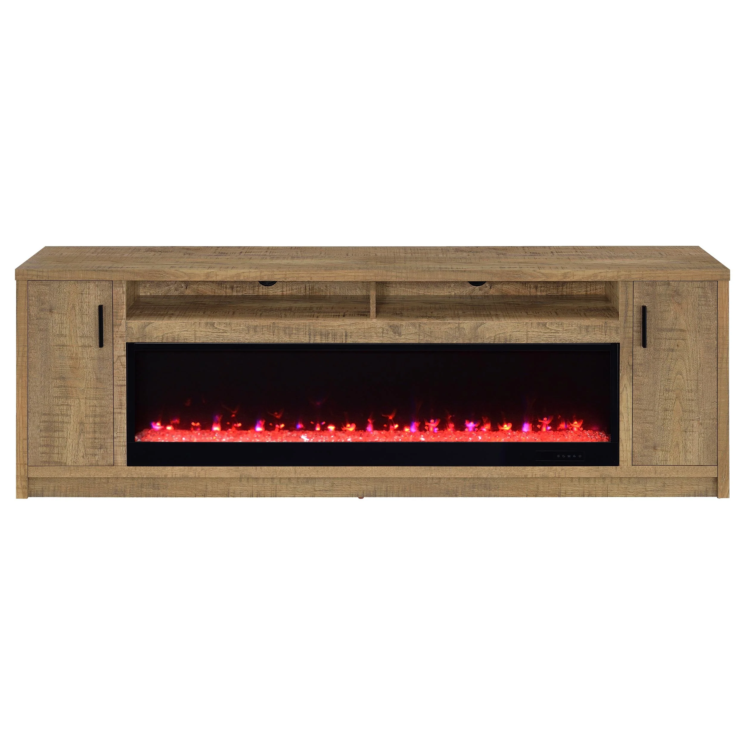 Eddy 79-Inch 2-Door TV Stand Fireplace Media Console Mango - Image 5
