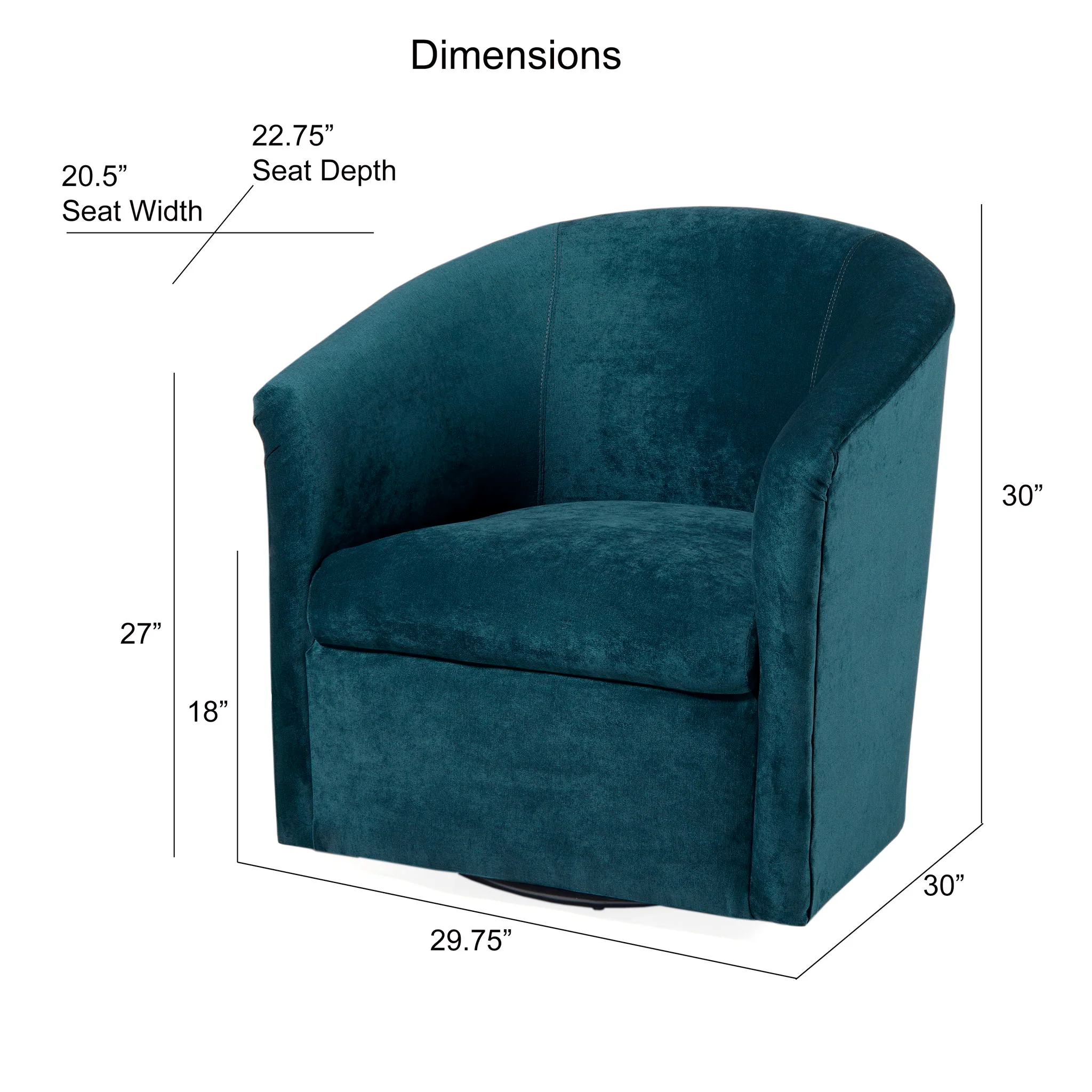 Eden - Swivel Chair With Upholstery And Hardwood Frame - Image 20