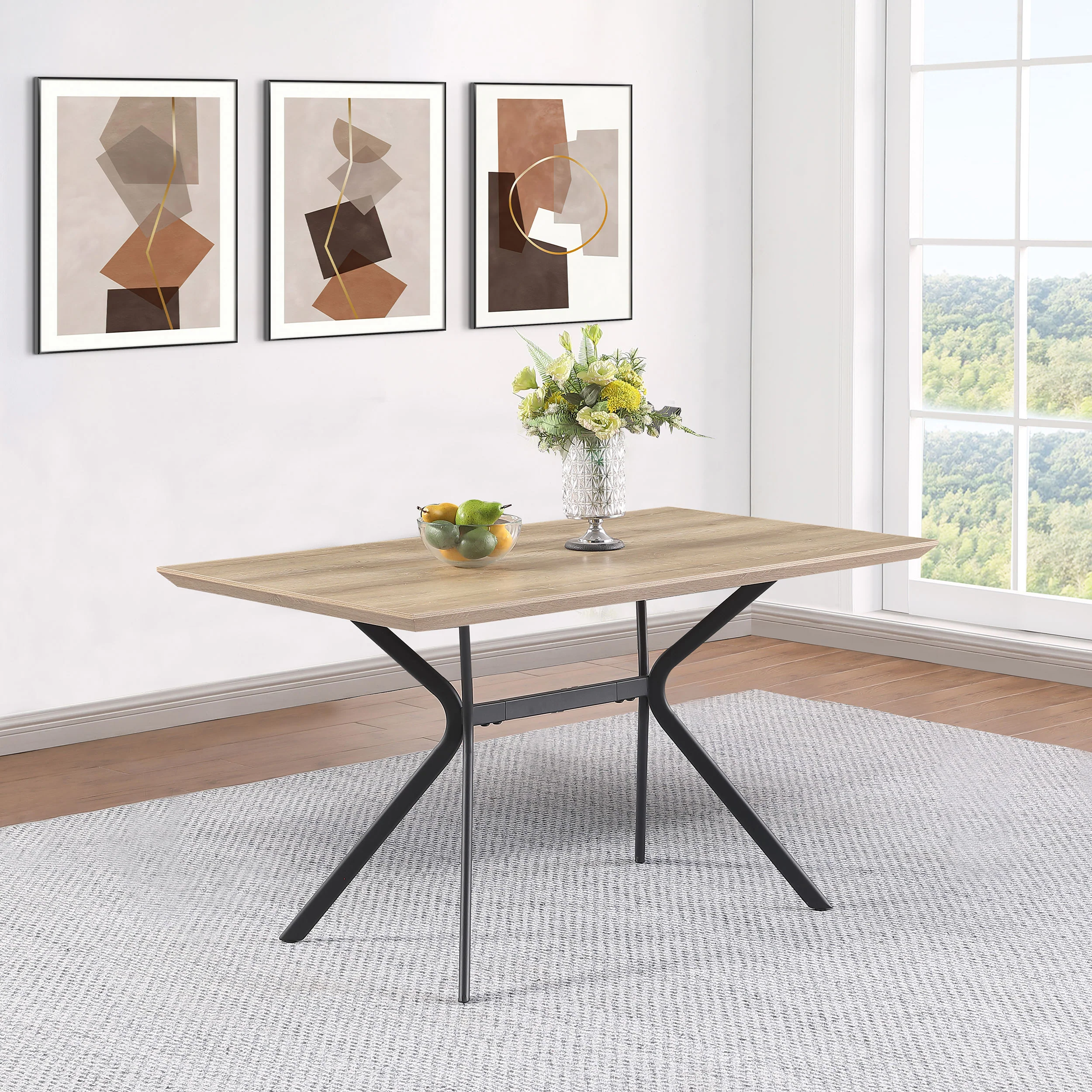 Edgecreek 53-Inch Light Brown Composite Wood Dining Table - Image 5