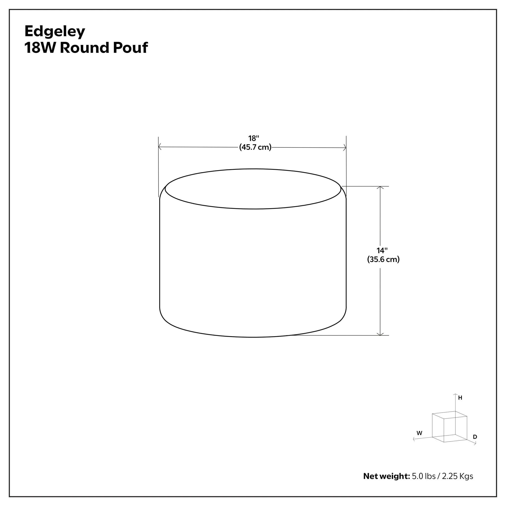 Edgeley - Handcrafted Round Pouf - Image 4