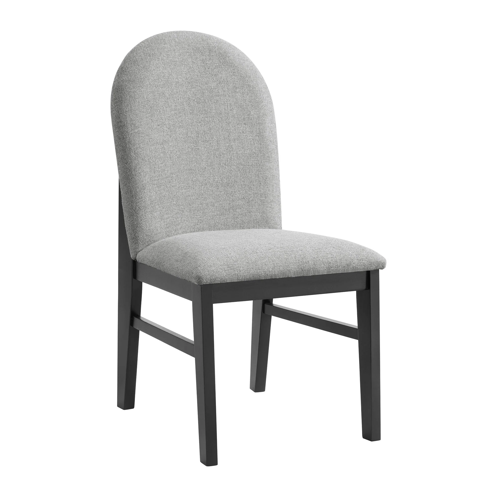 Edison - Dining Side Chair With Fabric (Set of 2) - Black And Light Gray - Image 4