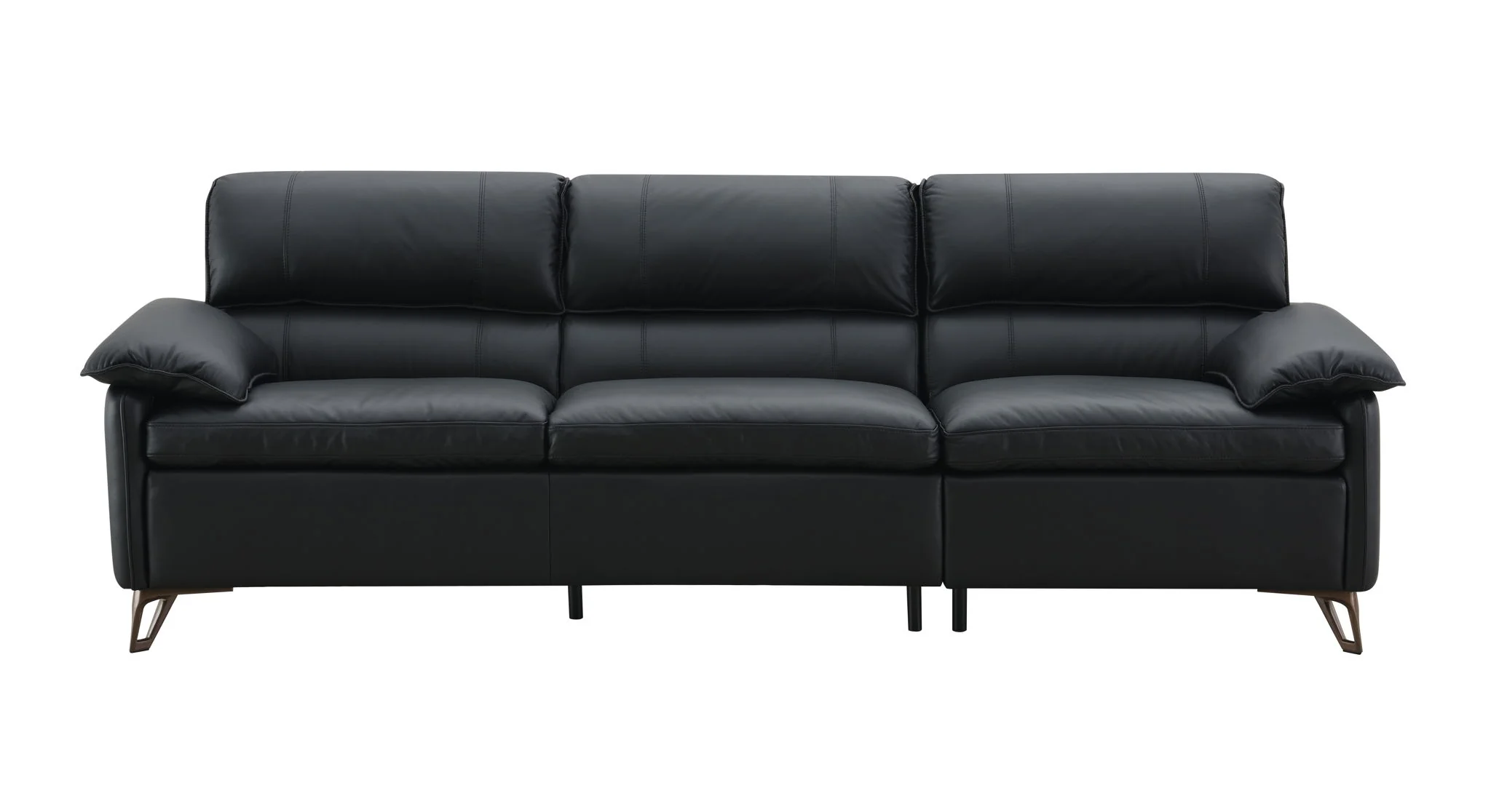 Eilene - Top Grain Leather Sofa - Black - Image 3