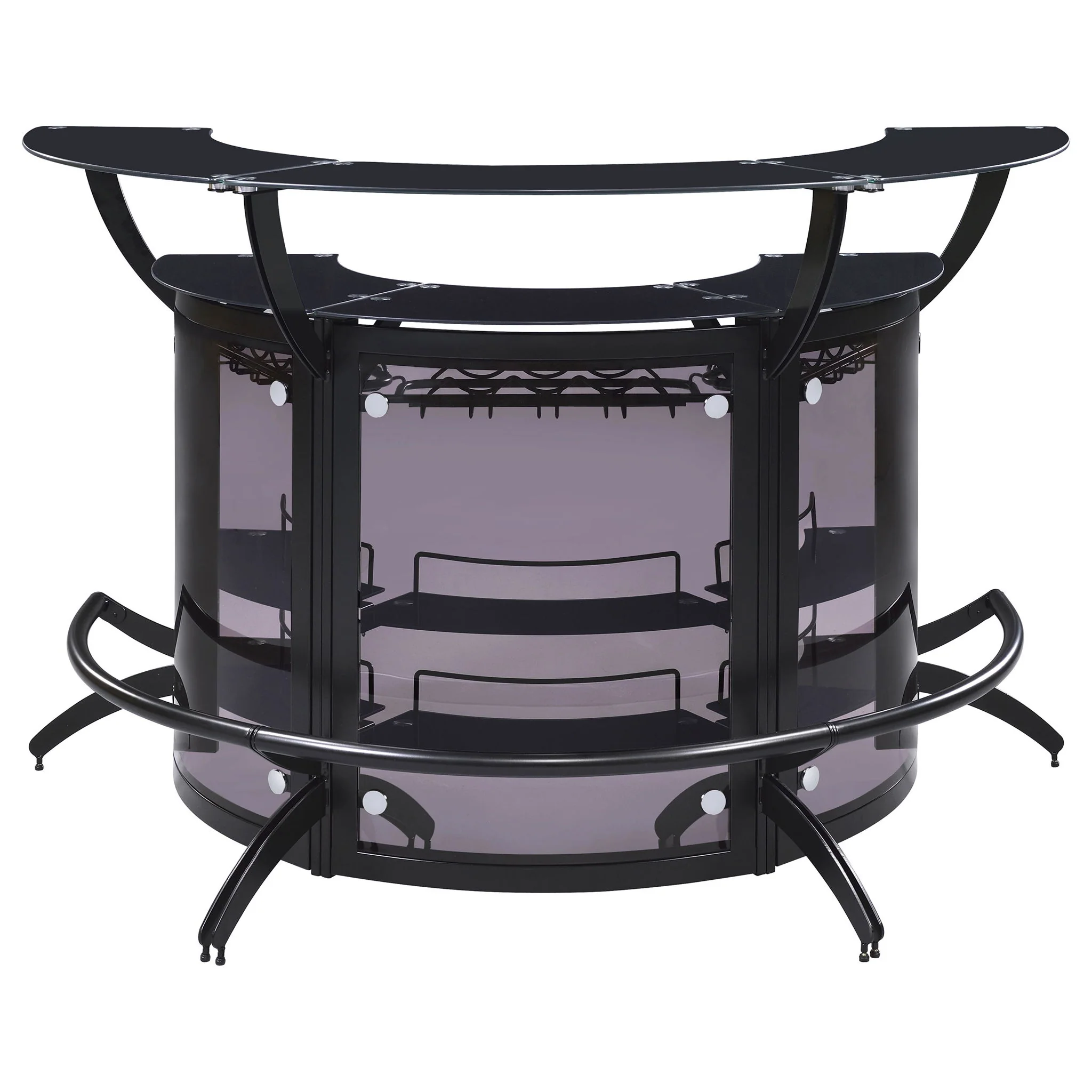Elaina - 3 Piece Curved Freestanding Home Bar - Black - Image 2