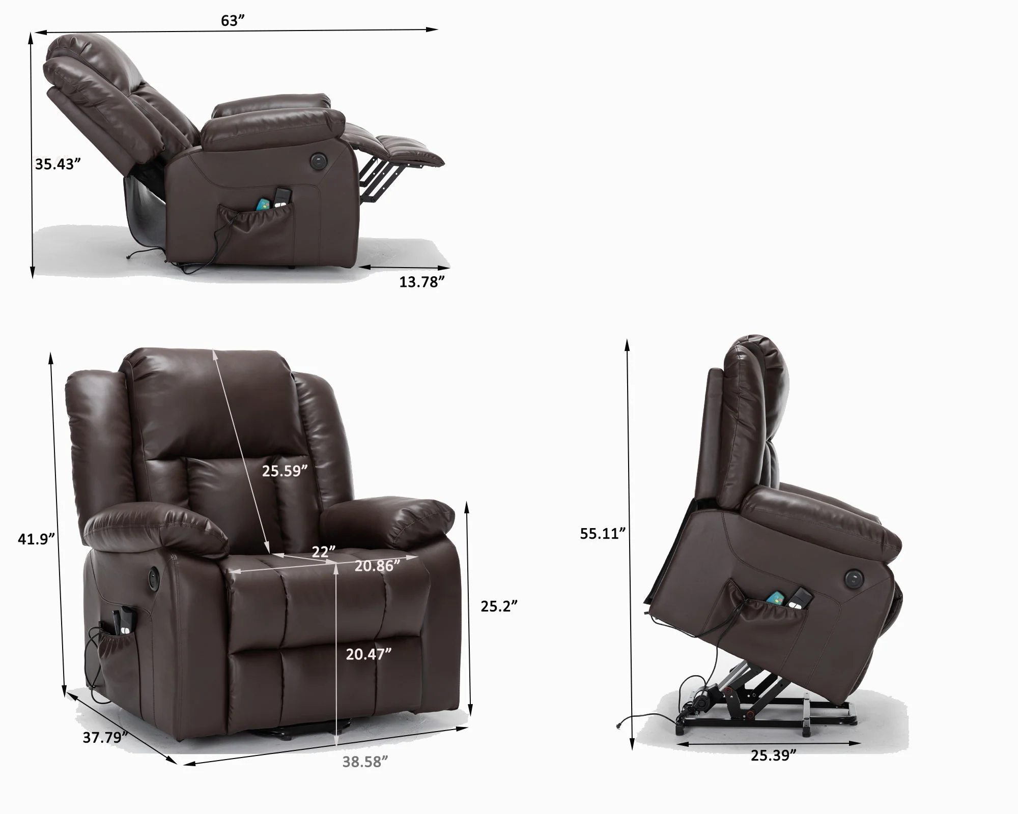 Electric Power Massage Recliner Chair - Image 14