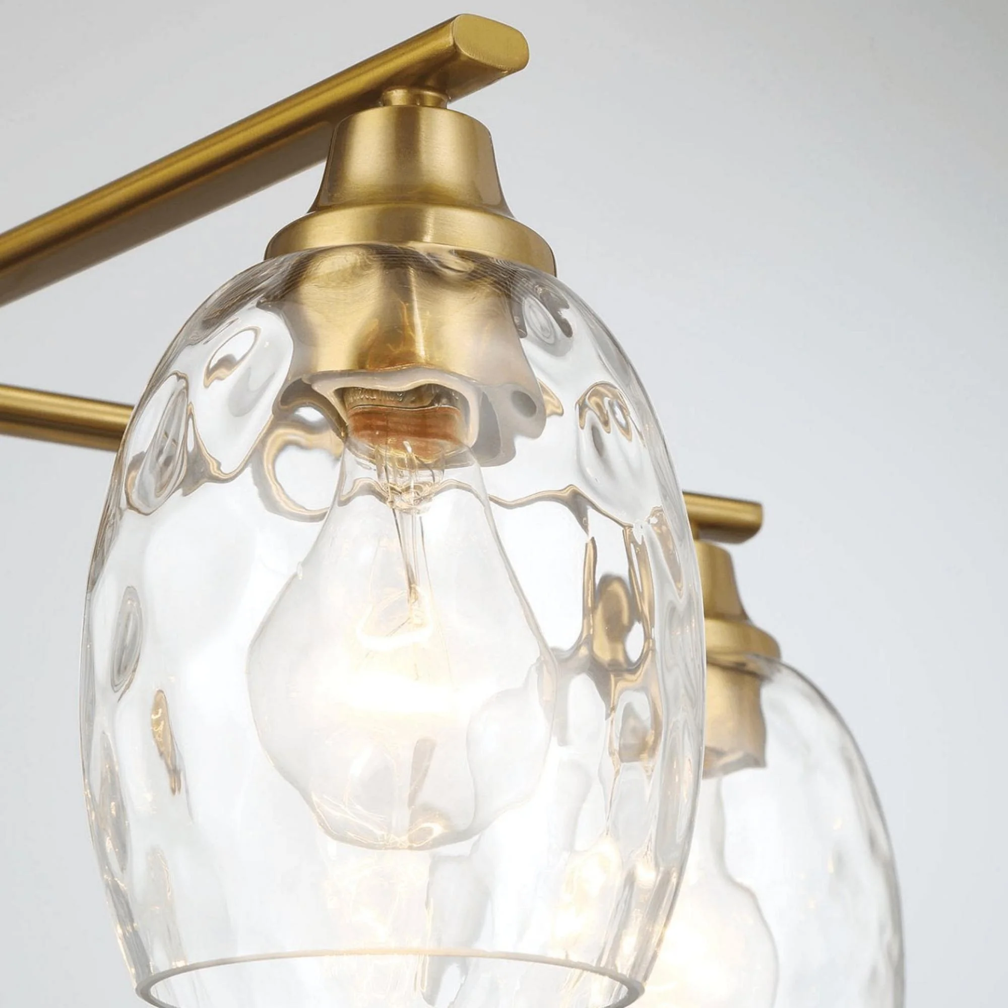 5 Lights Linear Arms With Chain Chandelier - Clear / Gold - Image 6