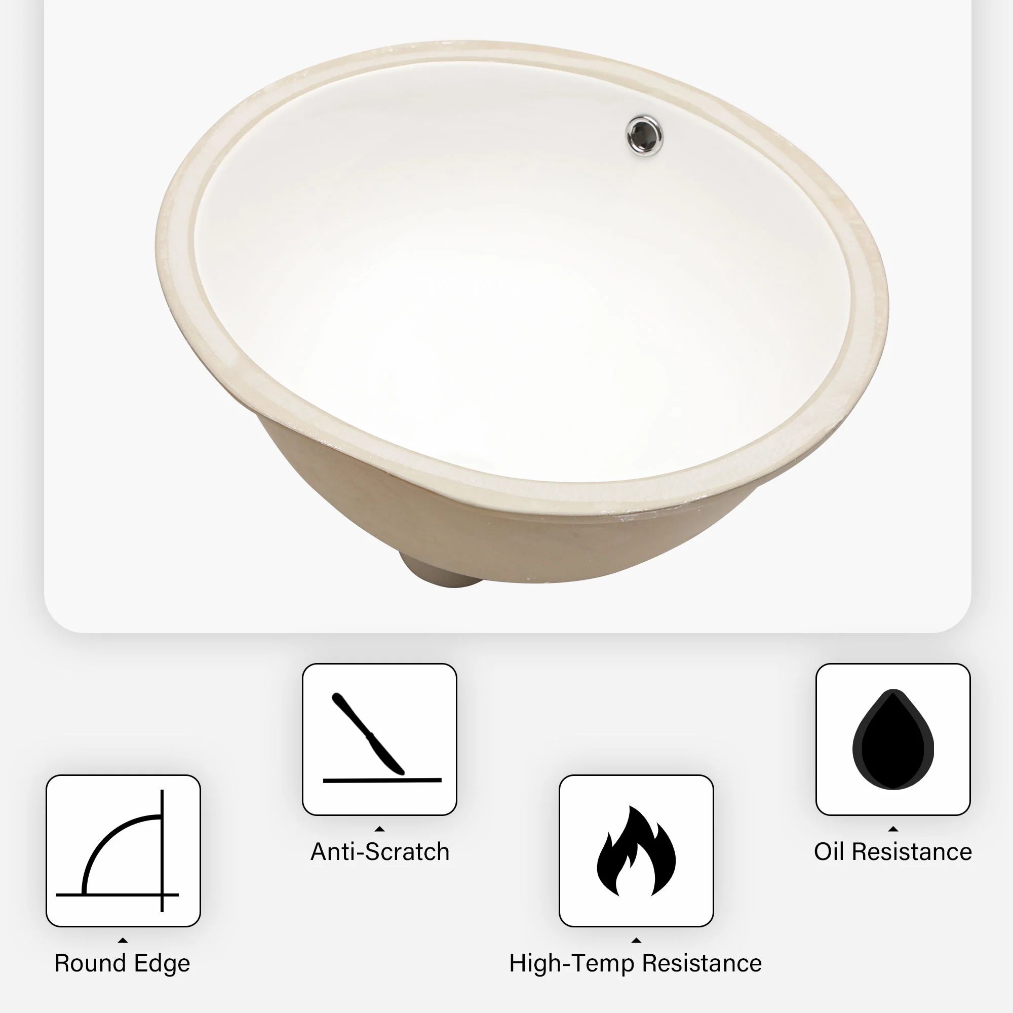 Elegant Ceramic Oval Undermount Bathroom Sink With Overflow - Image 9