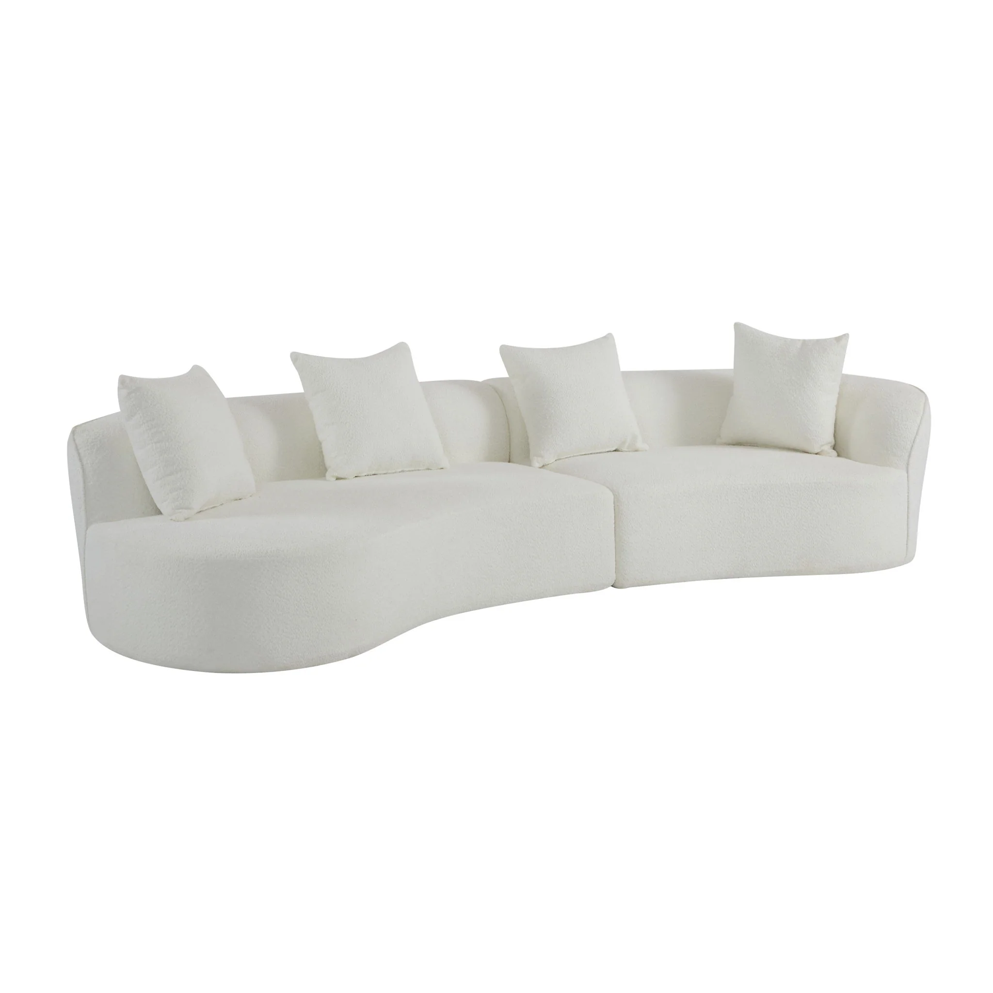 Elegant Curved Sectional Sofa With Full Foam Comfort - Image 3