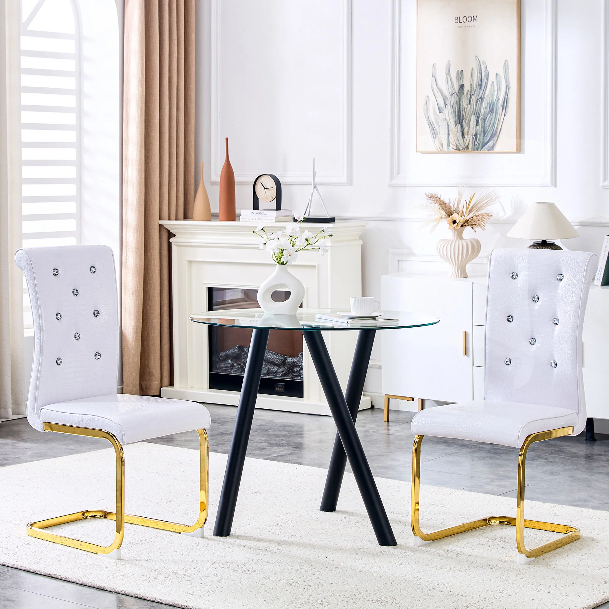 Elegant Design Alligator Skin Upholstered Dining Chairs - Image 42