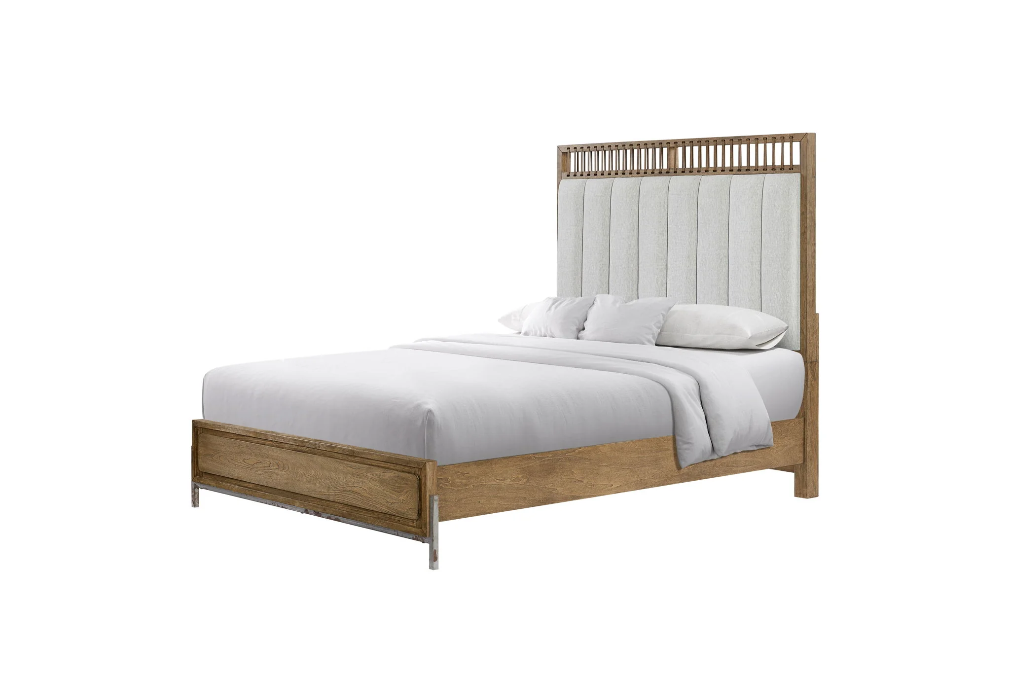 Elegant Design Upholstered And Strap Panel Bed - Image 3