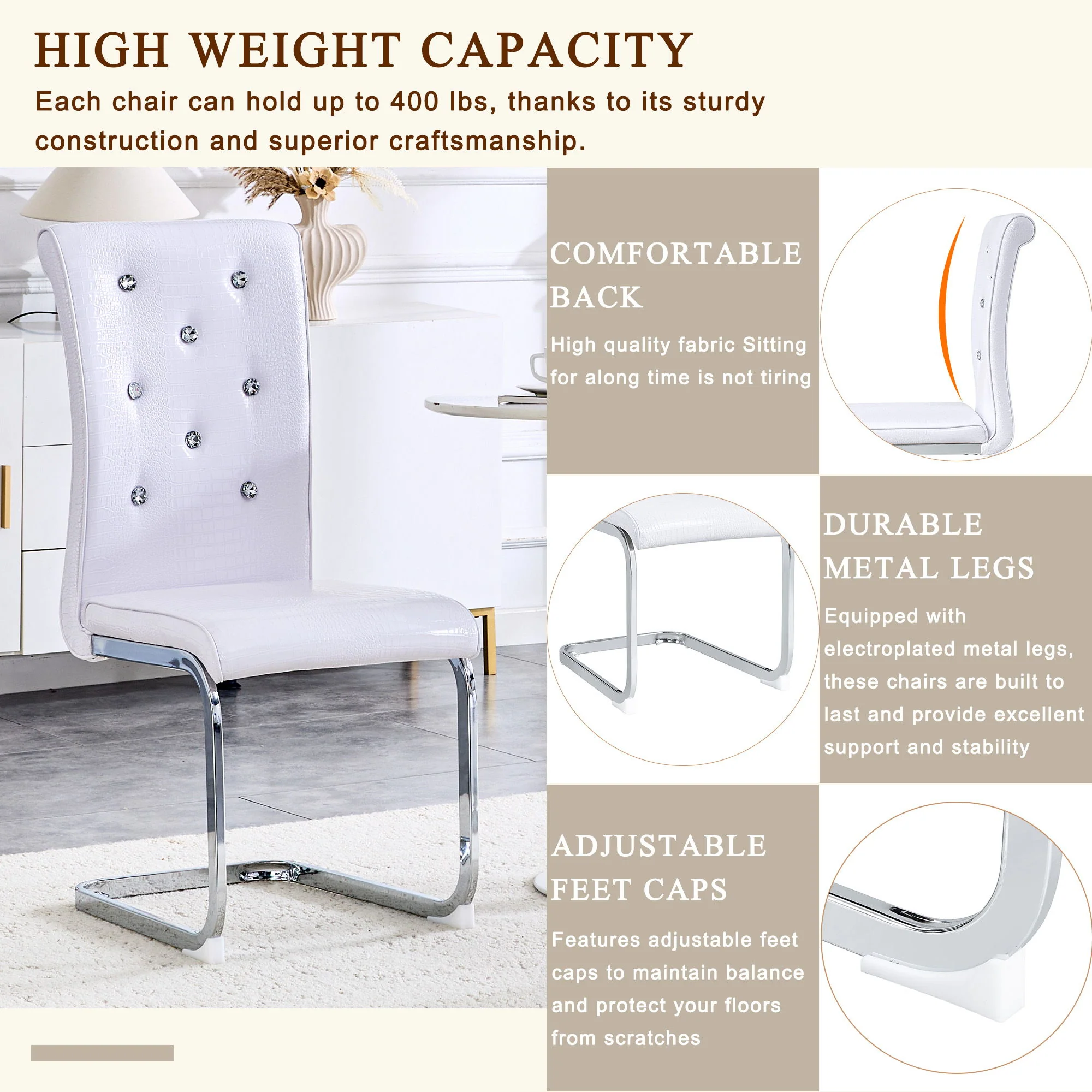 Elegant Design Upholstered Dining Chairs - Image 40