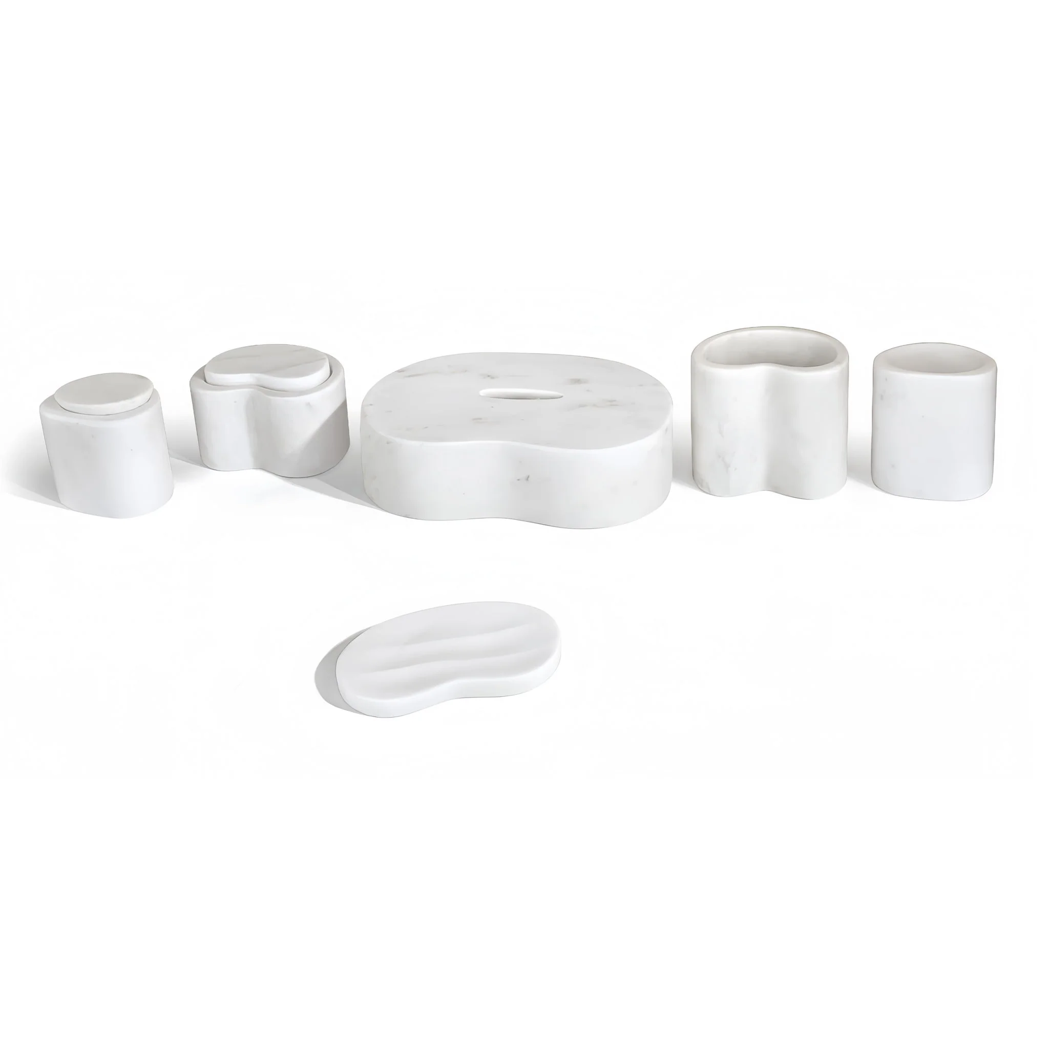 Elegant Natural Marble Bathroom Accessories Set