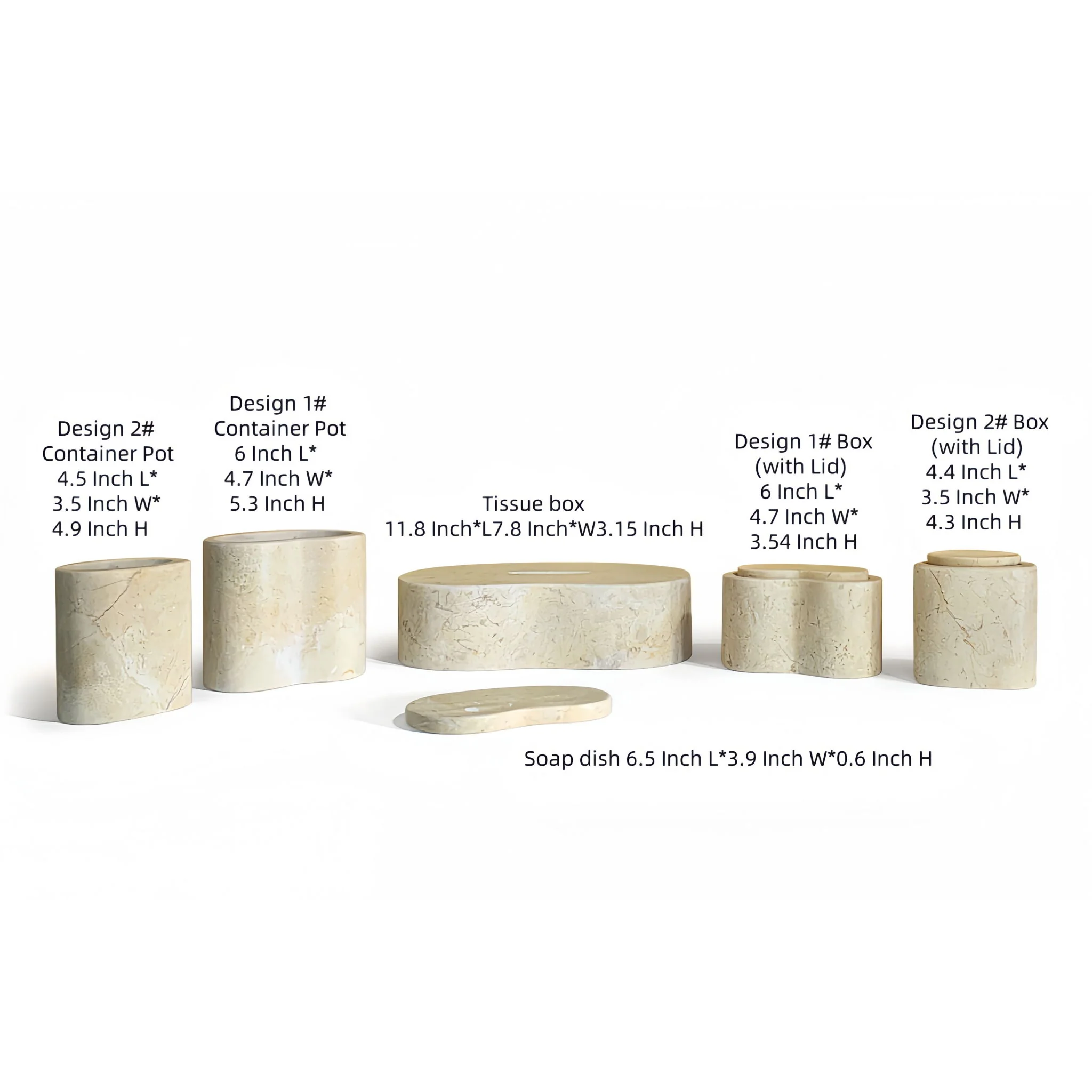 Elegant Natural Marble Bathroom Accessories Set - Image 3