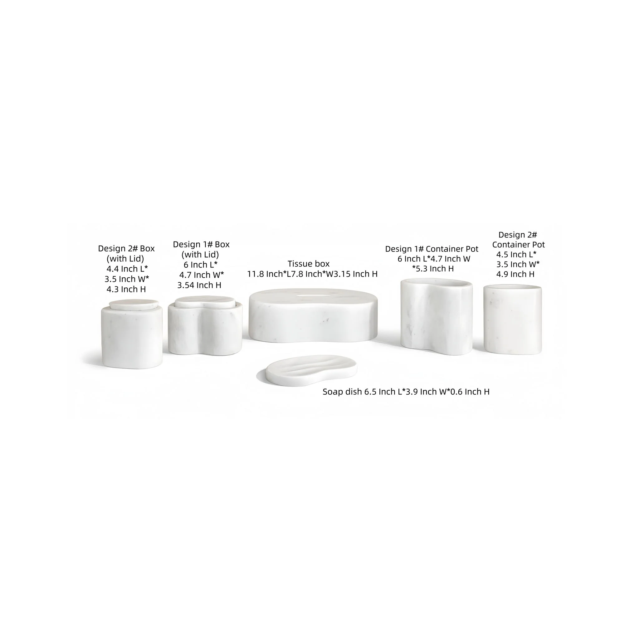 Elegant Natural Marble Bathroom Accessories Set - Image 9