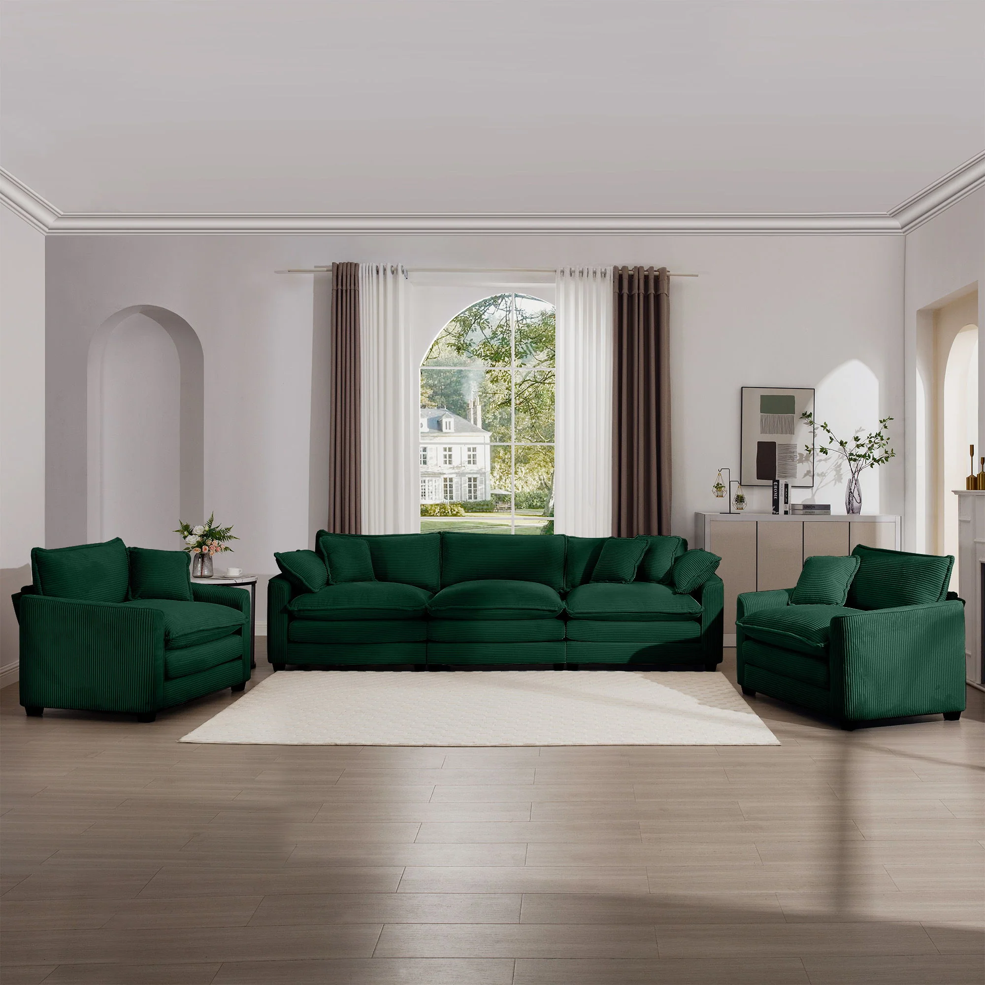 Elegant Oversized Sectional Sofa Set With Deep Seats And Flexible Layout - Image 115