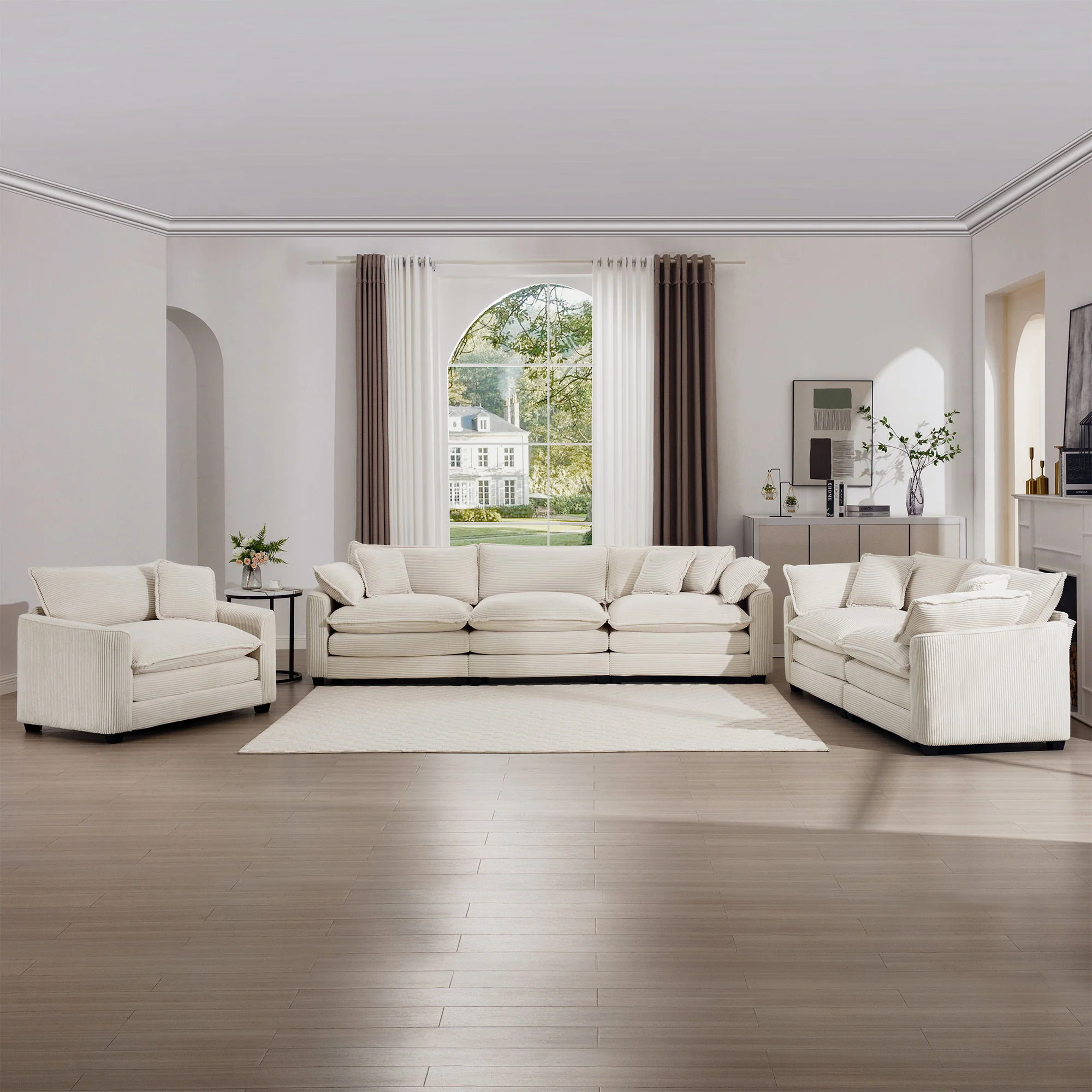 Elegant Oversized Sectional Sofa Set With Deep Seats And Flexible Layout - Image 124