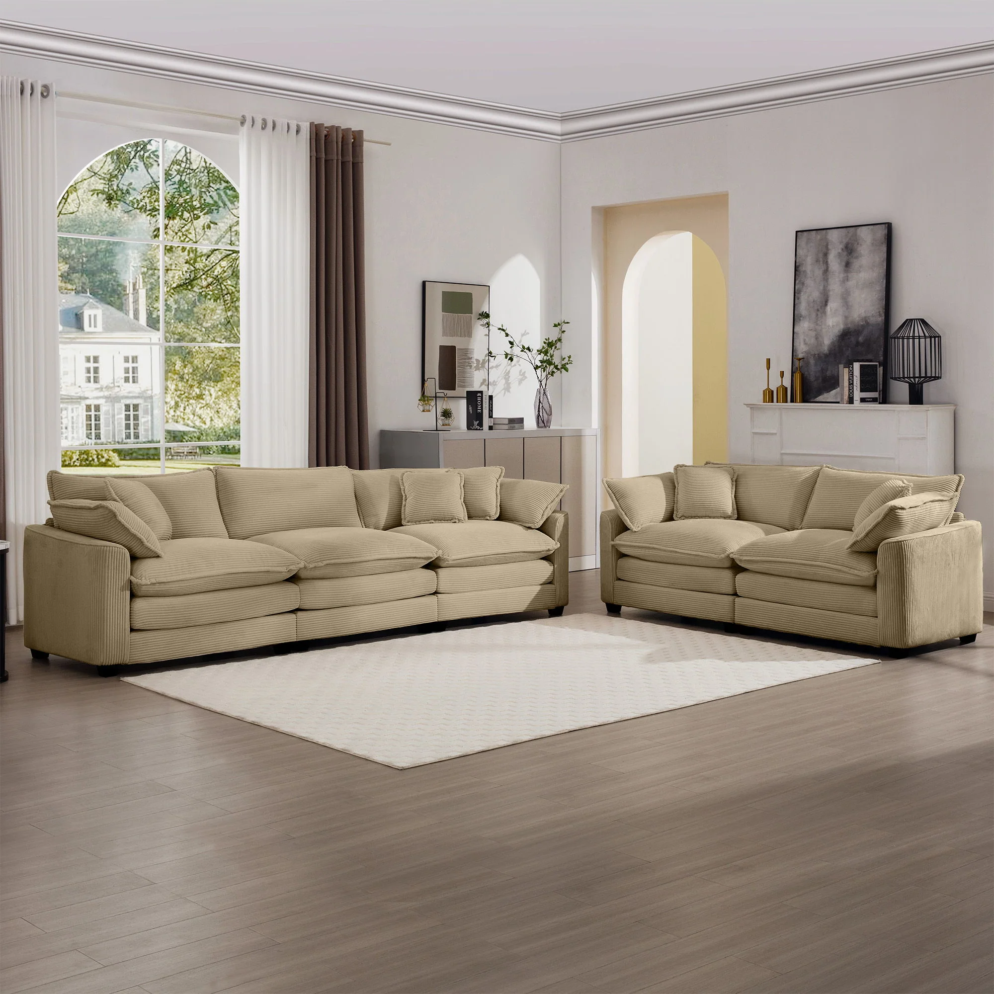 Elegant Oversized Sectional Sofa Set With Deep Seats And Flexible Layout - Image 148