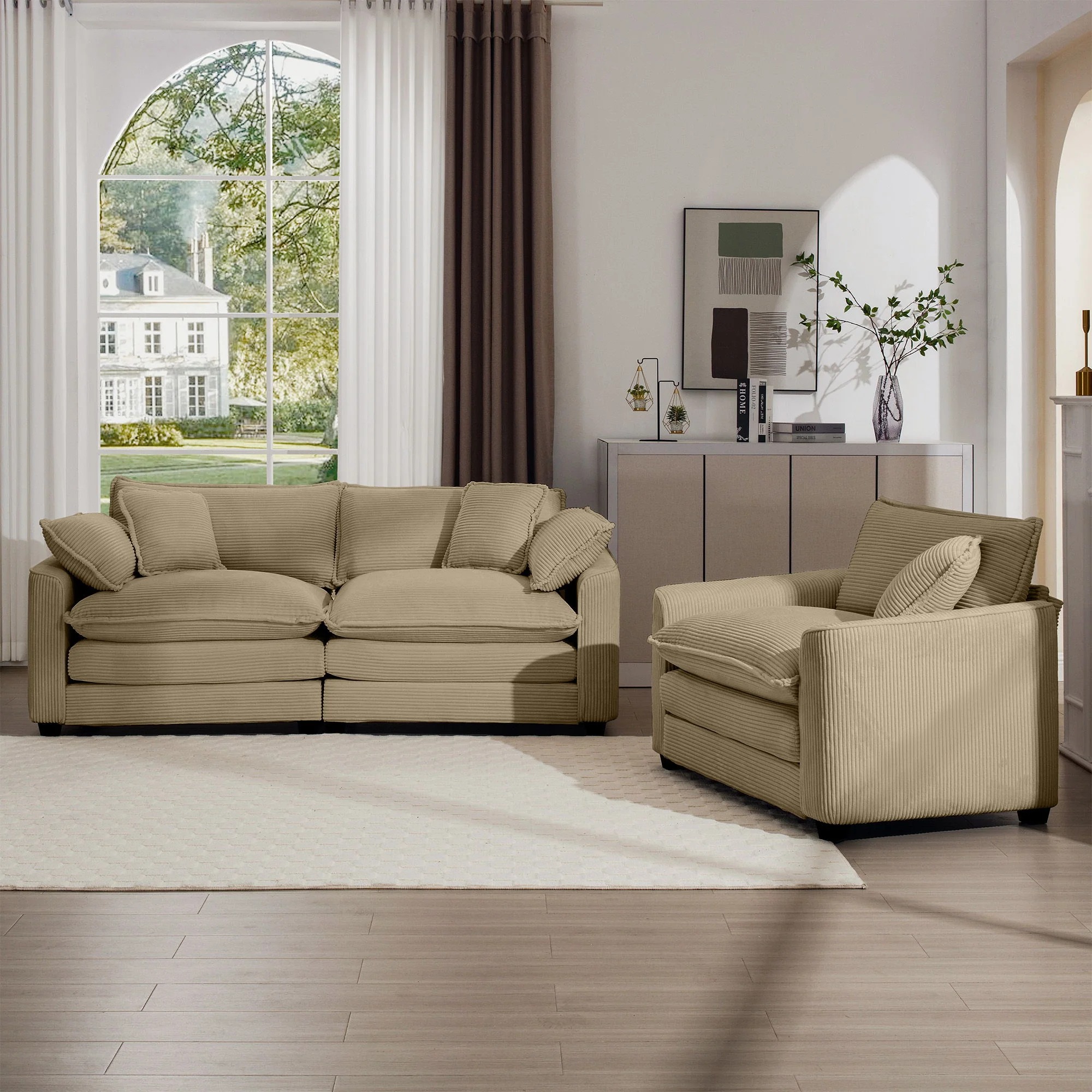 Elegant Oversized Sectional Sofa Set With Deep Seats And Flexible Layout - Image 165