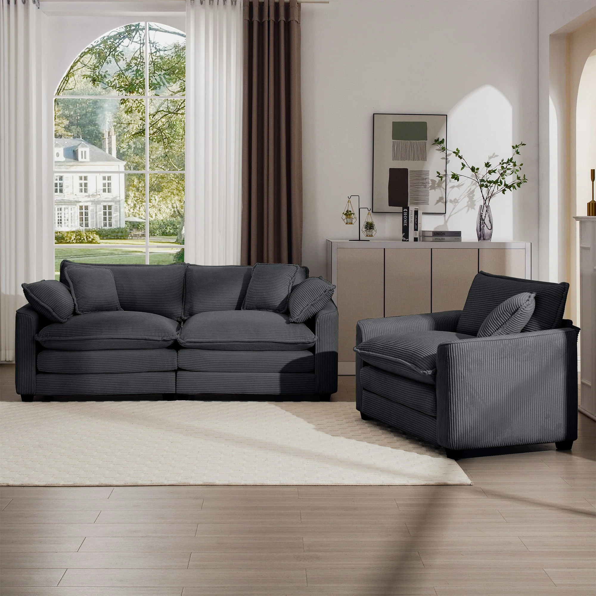 Elegant Oversized Sectional Sofa Set With Deep Seats And Flexible Layout - Image 189