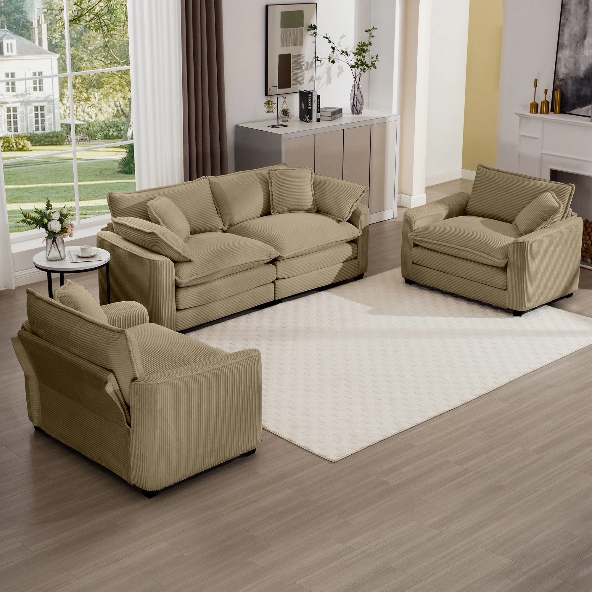 Elegant Oversized Sectional Sofa Set With Deep Seats And Flexible Layout - Image 197