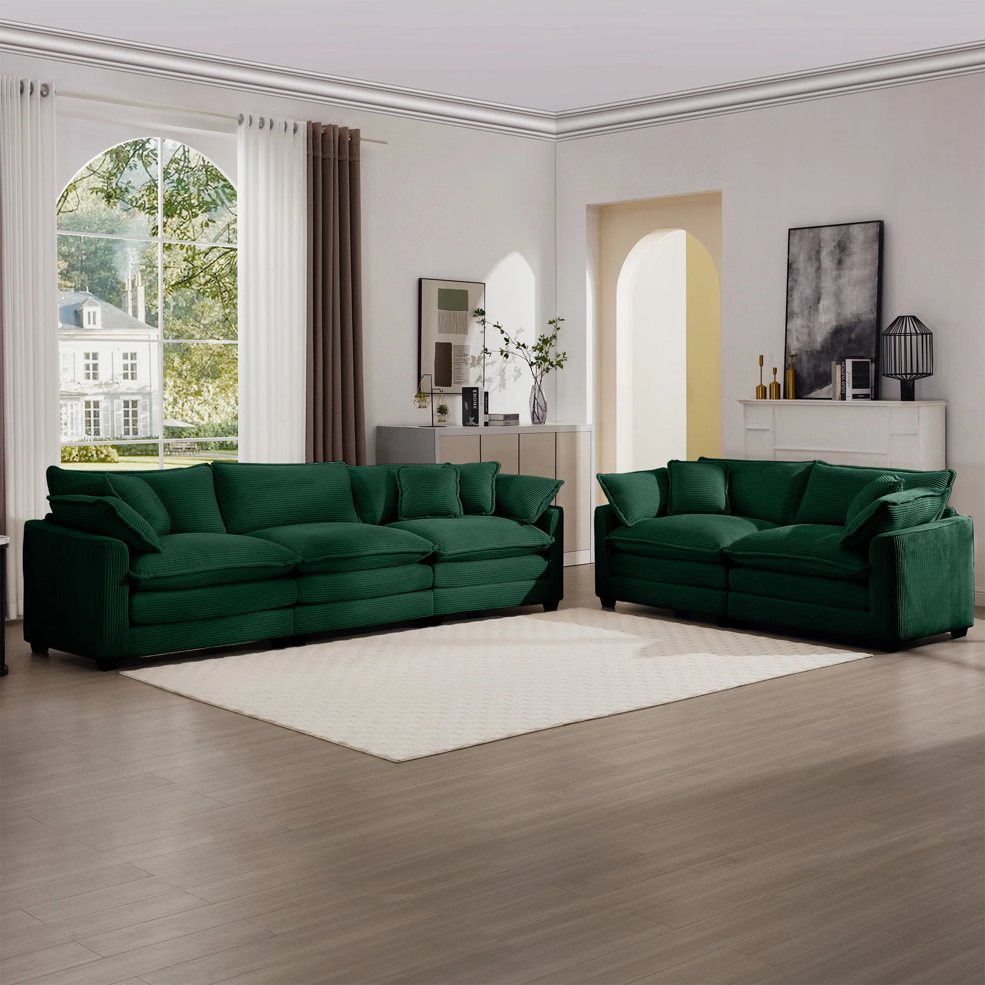 Elegant Oversized Sectional Sofa Set With Deep Seats And Flexible Layout - Image 203