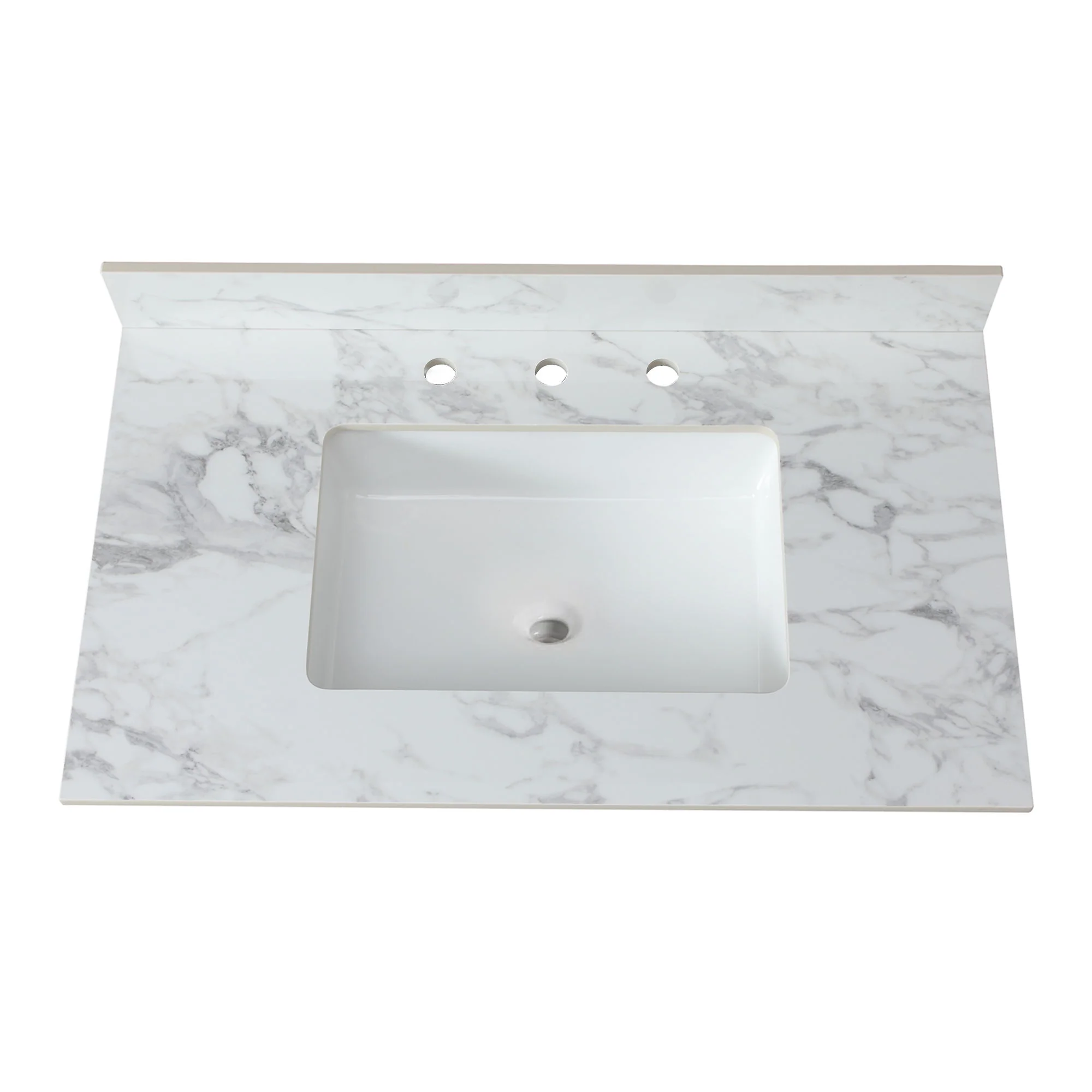 Elegant Sintered Stone Bathroom Vanity Top With Rectangular Undermount Ceramic Sink - Image 2