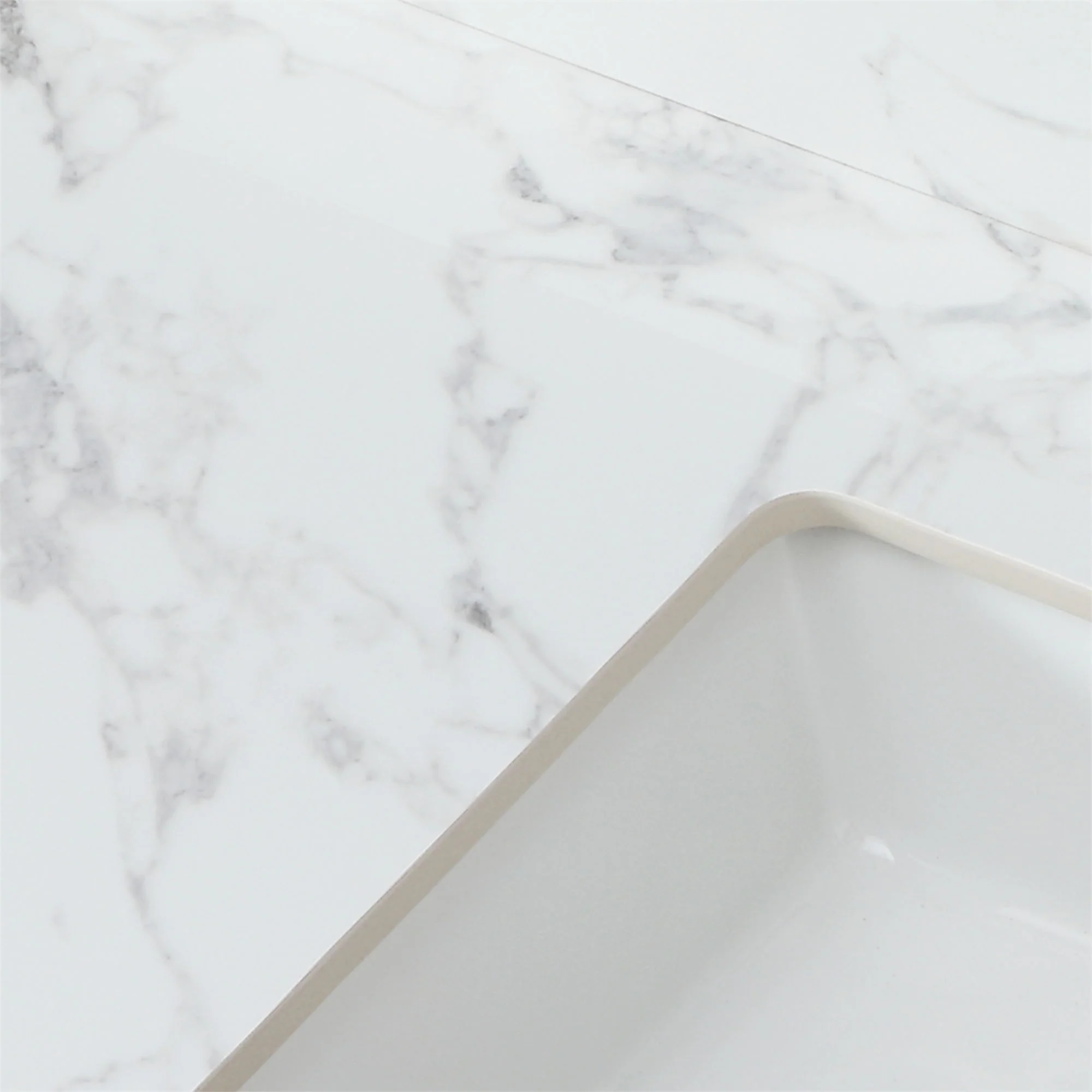 Elegant Sintered Stone Bathroom Vanity Top With Rectangular Undermount Ceramic Sink - Image 8