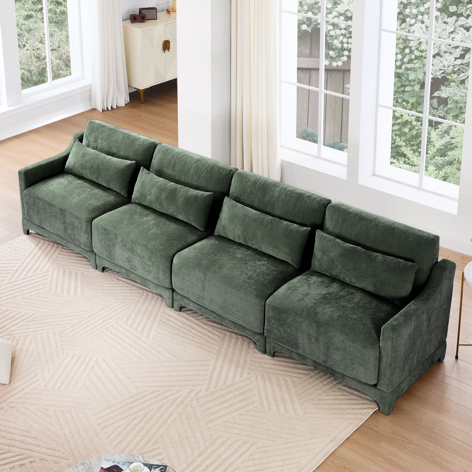 Elegant Sofa With Ergonomic Design And Lumbar Pillows - Image 28