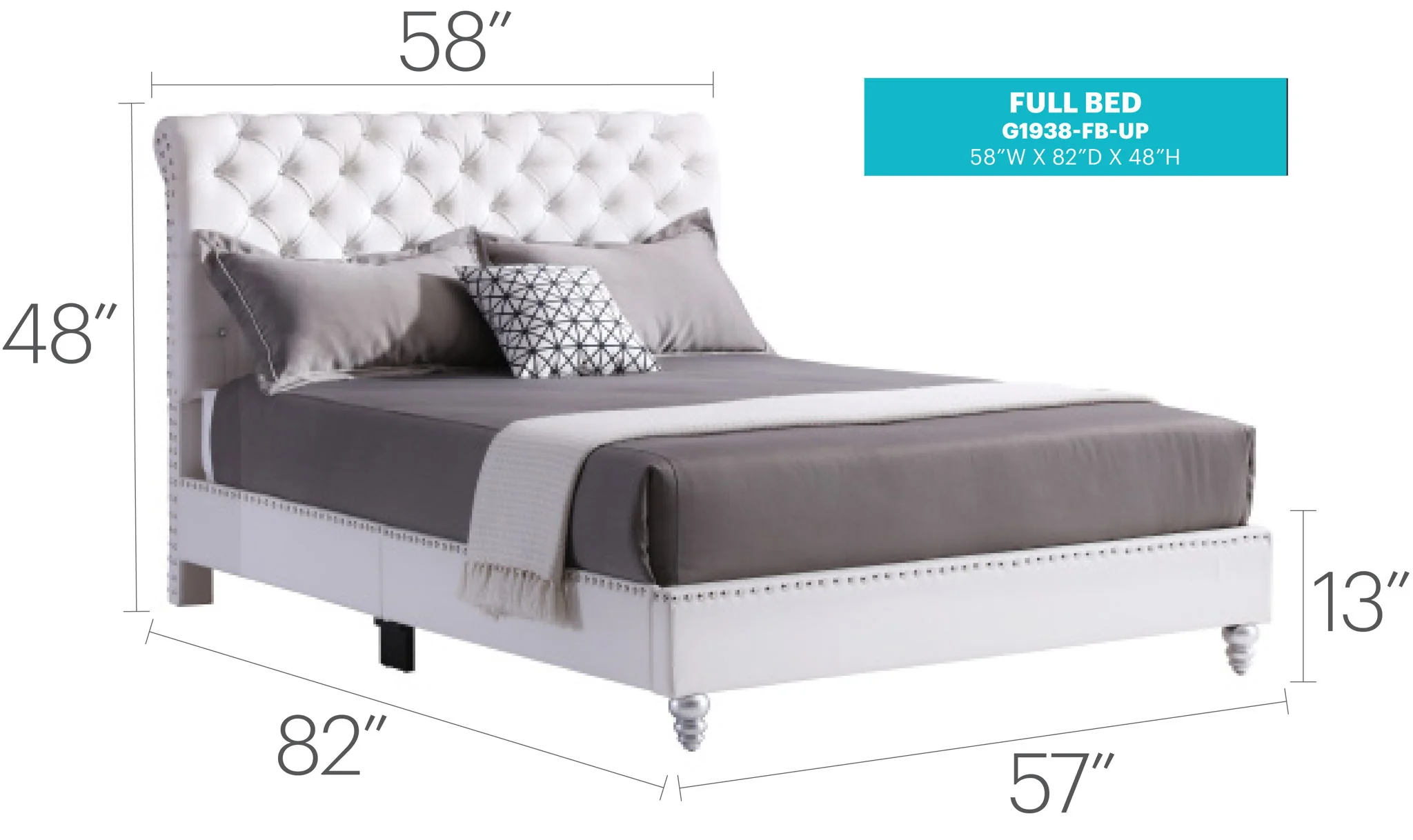 Elegant Transitional Upholstered Bed - Image 11