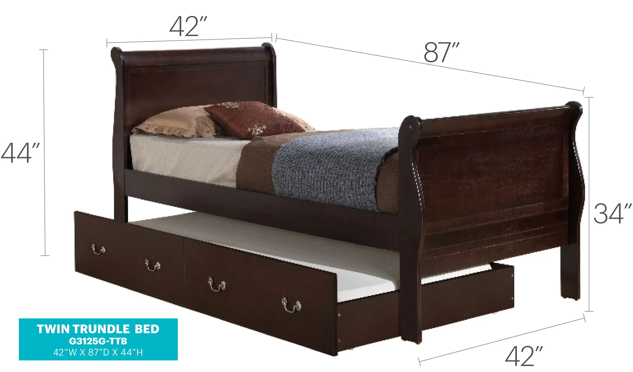 Elegant Trundle Bed With Timeless Charm - Image 37