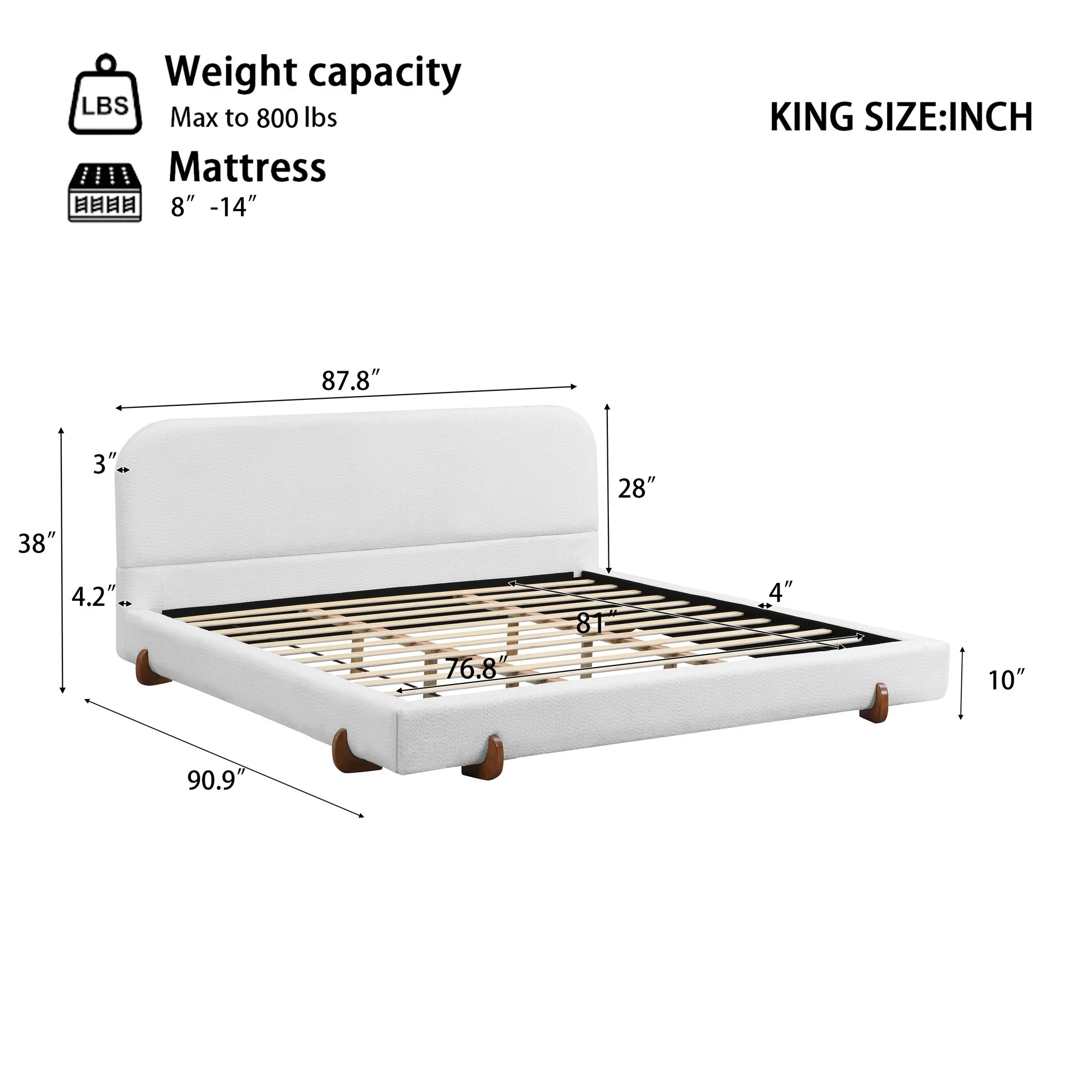 Elegant Upholstered Bed Frame - Image 9