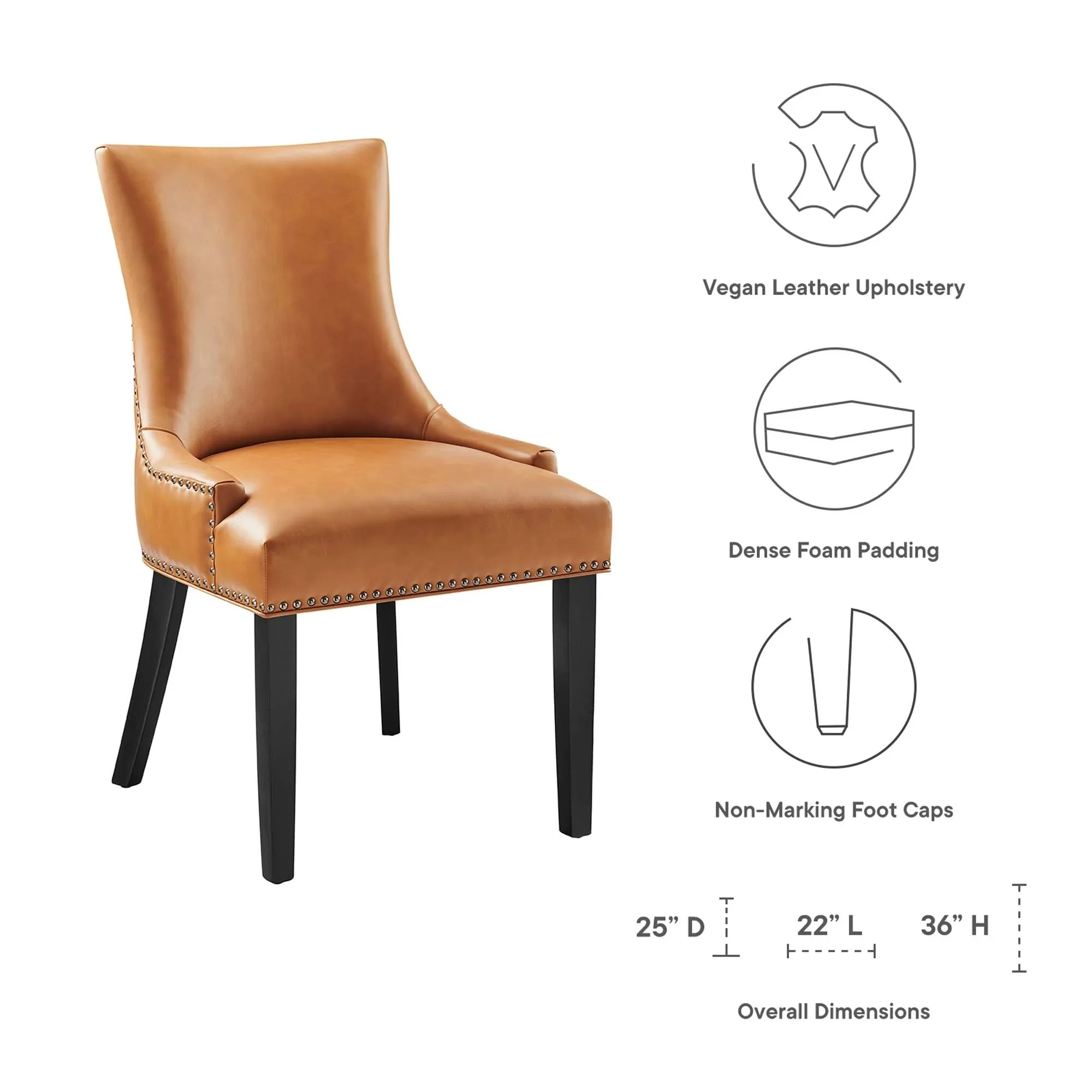 Elegant Vegan Leather Upholstered Dining Side Chair - Image 19