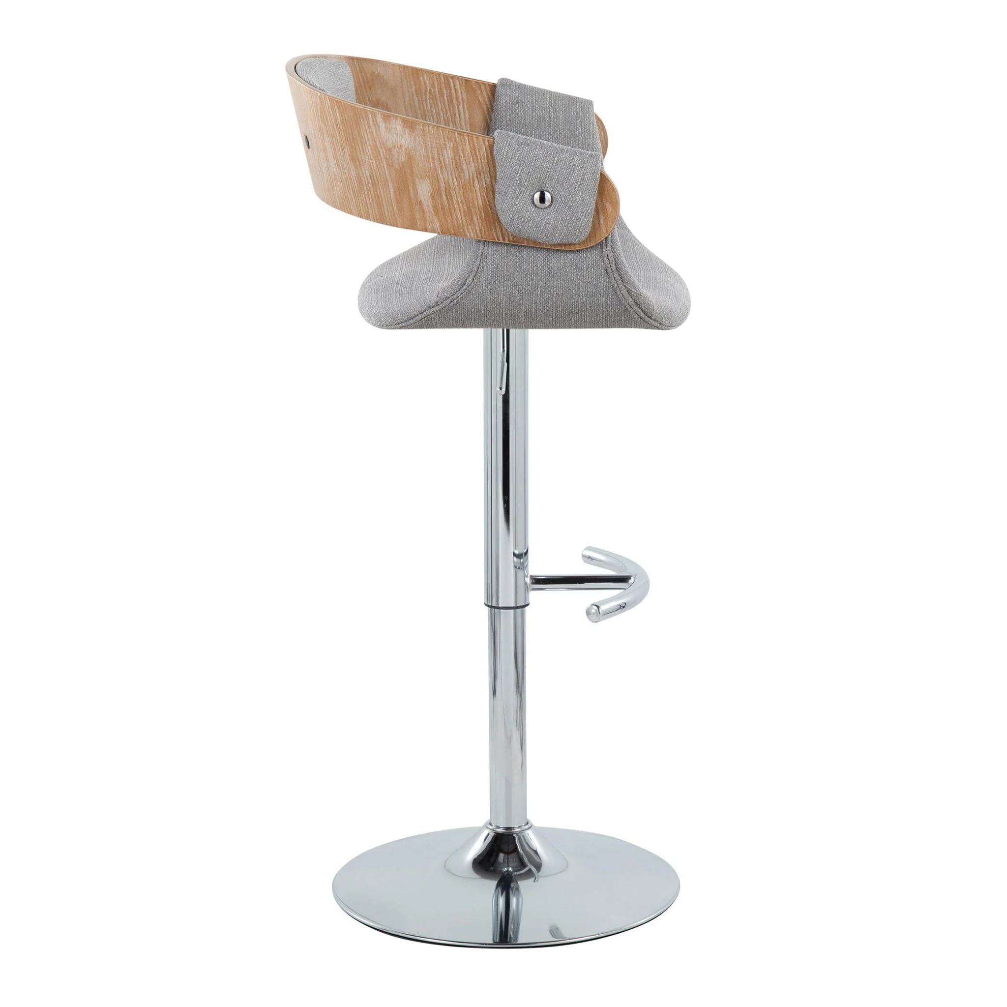 Elisa - Mid Century Modern Adjustable Barstool With Swivel With Rounded T Footrest (Set of 2) - Image 8