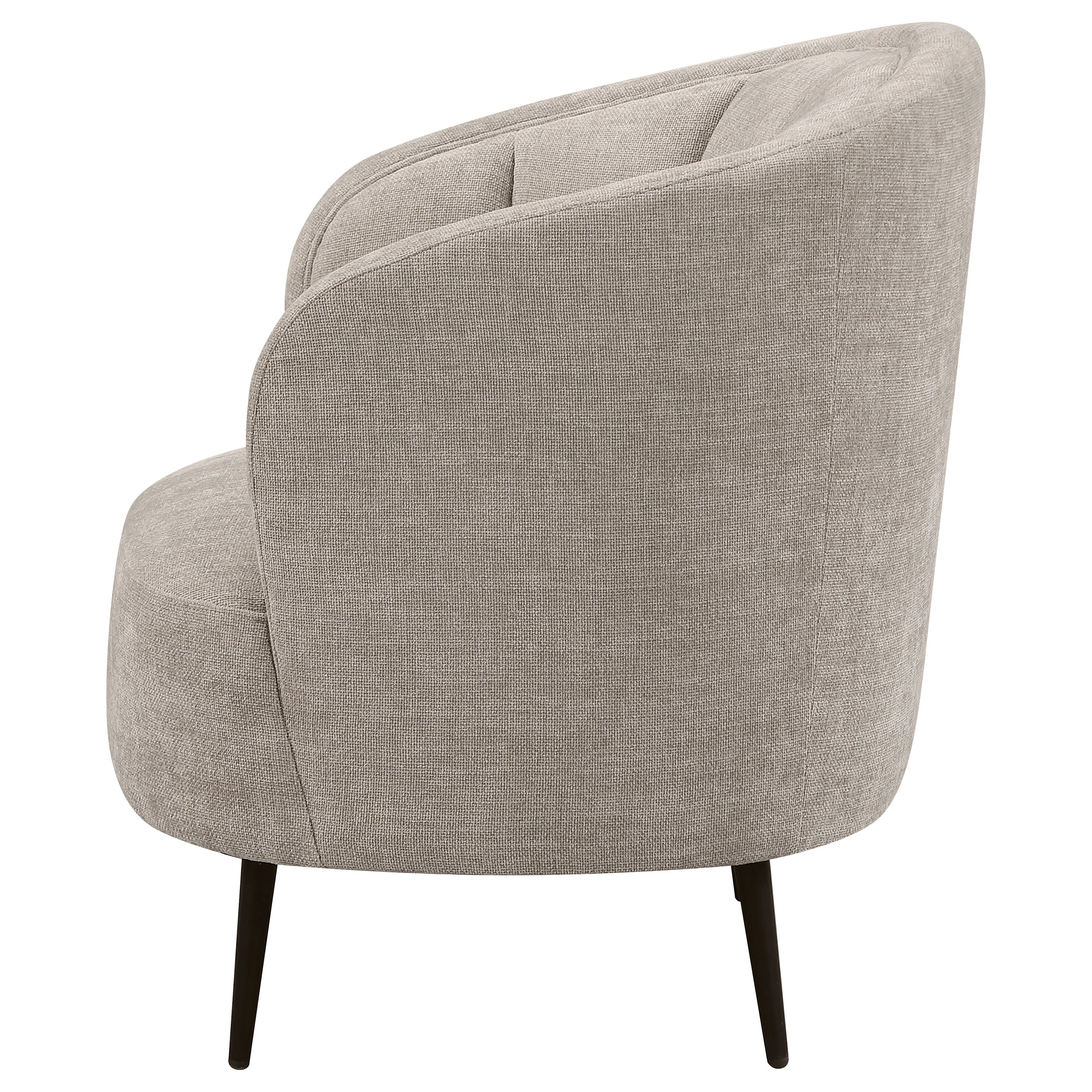 Ellorie Upholstered Channel Back Curved Chair Beige - Image 4