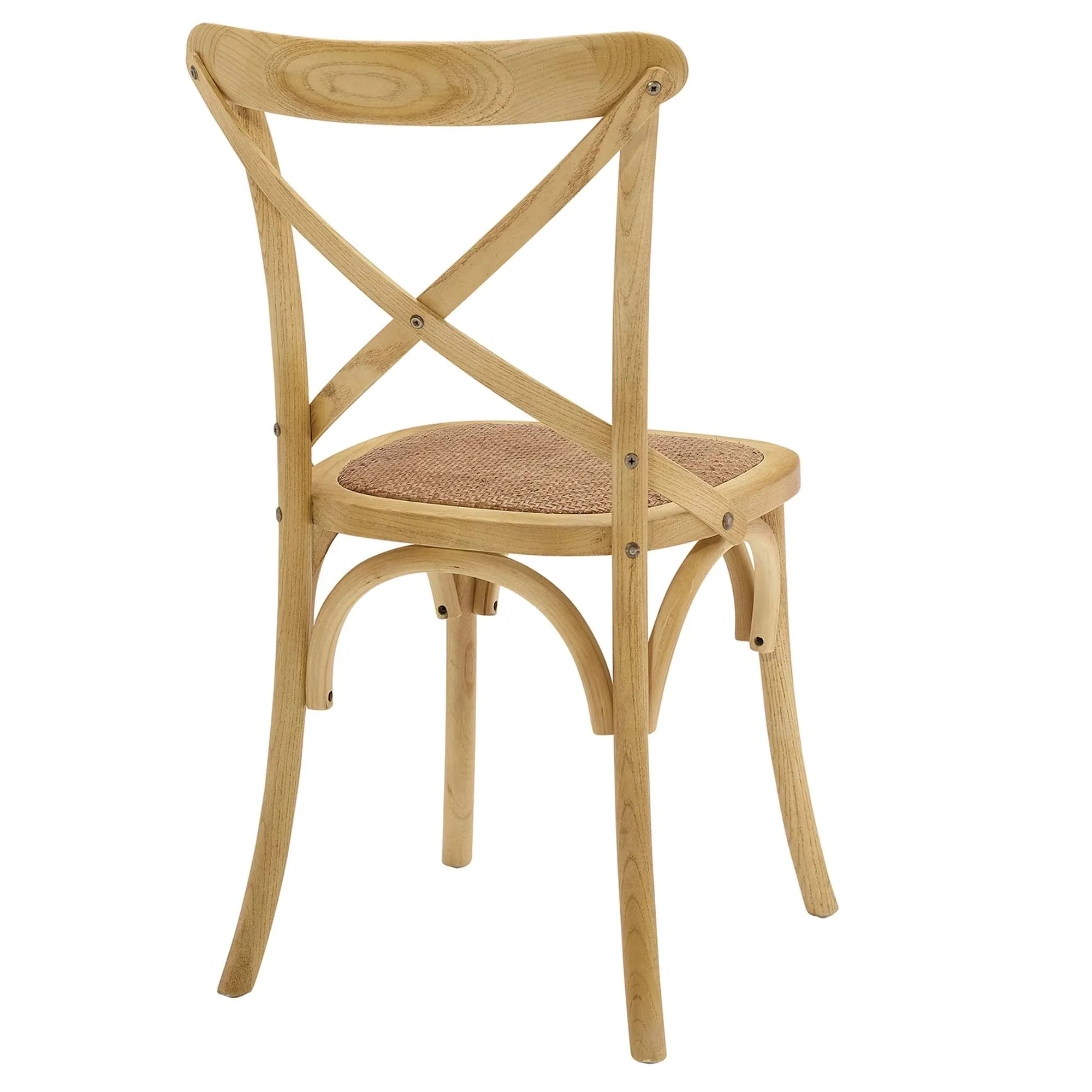 Elm Wood Dining Side Chair Set of 4 with Rattan Seat – Farmhouse Style - Image 28