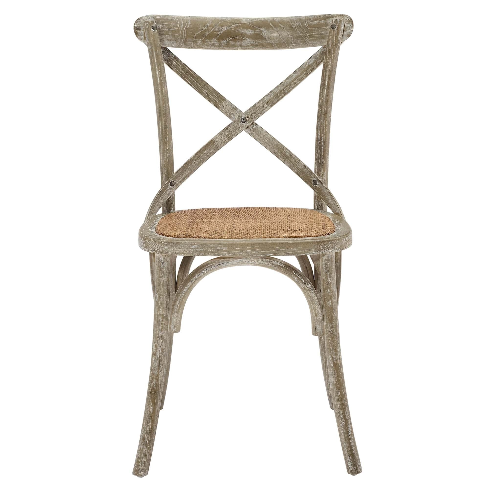 Elm Wood Dining Side Chair Set with Rattan Seat (Set of 2) - Image 40