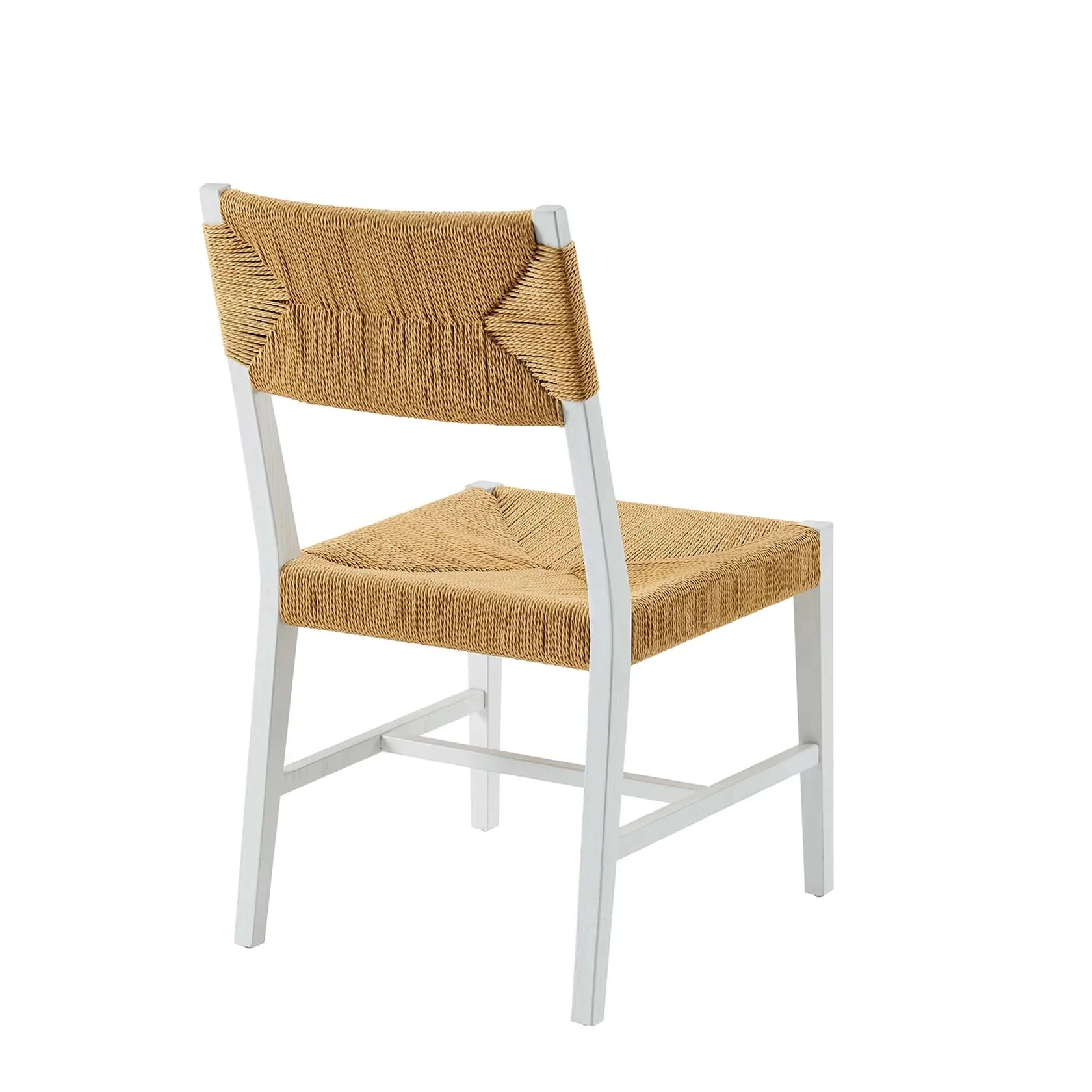 Elm Wood Dining Side Chair with Woven Rope Seat - Image 33