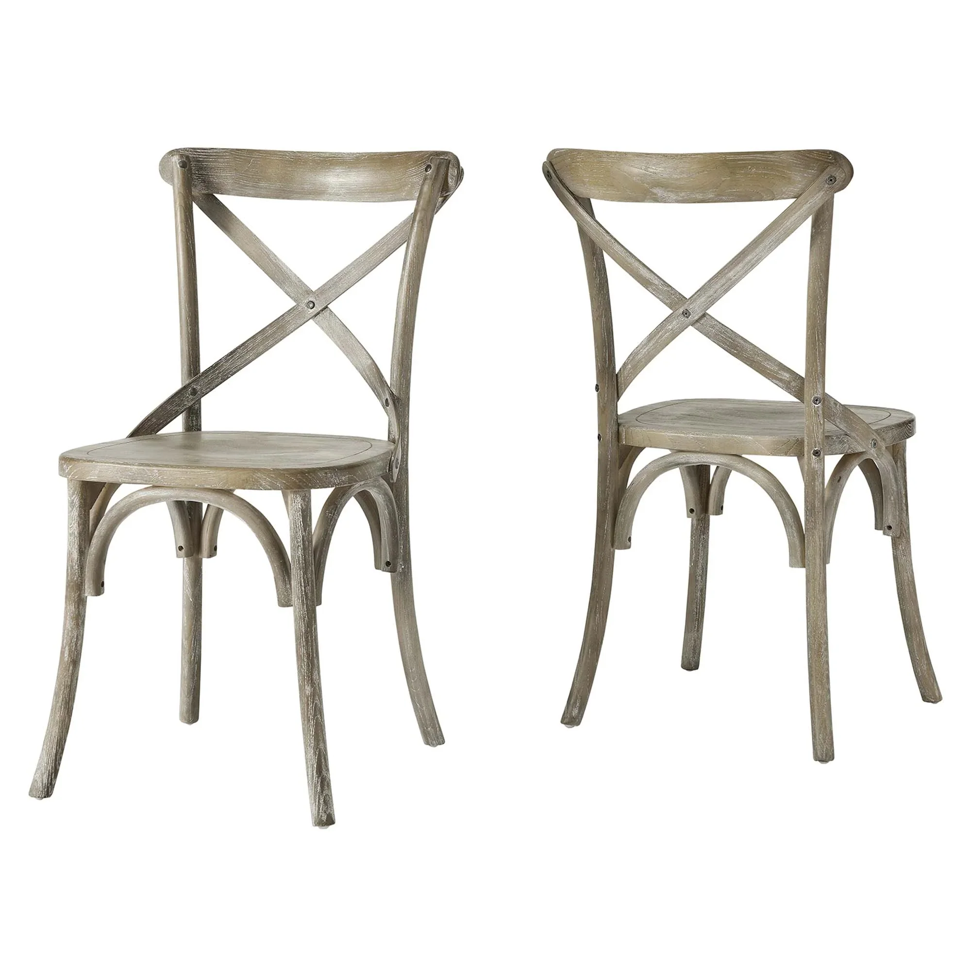 Elm Wood Farmhouse Dining Side Chair with X-Brace Back - Image 15