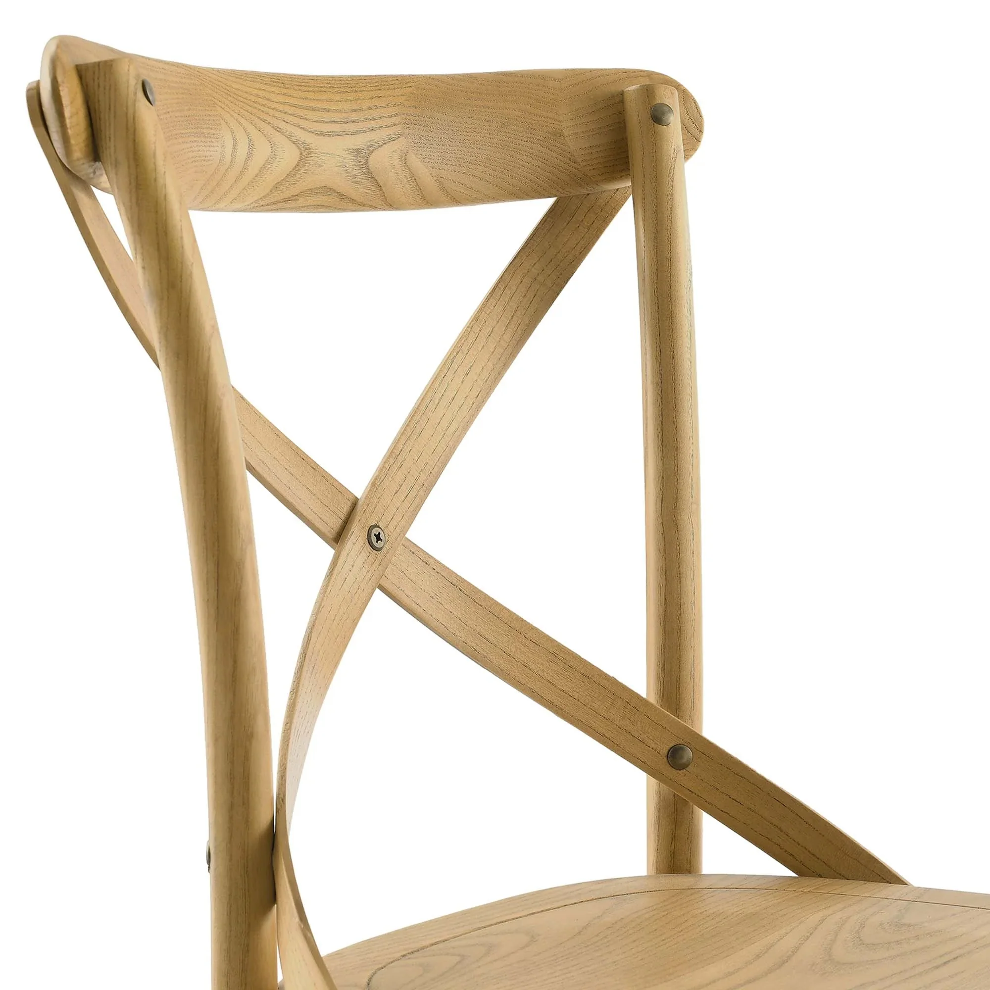 Elm Wood Farmhouse Dining Side Chair with X-Brace Back - Image 28
