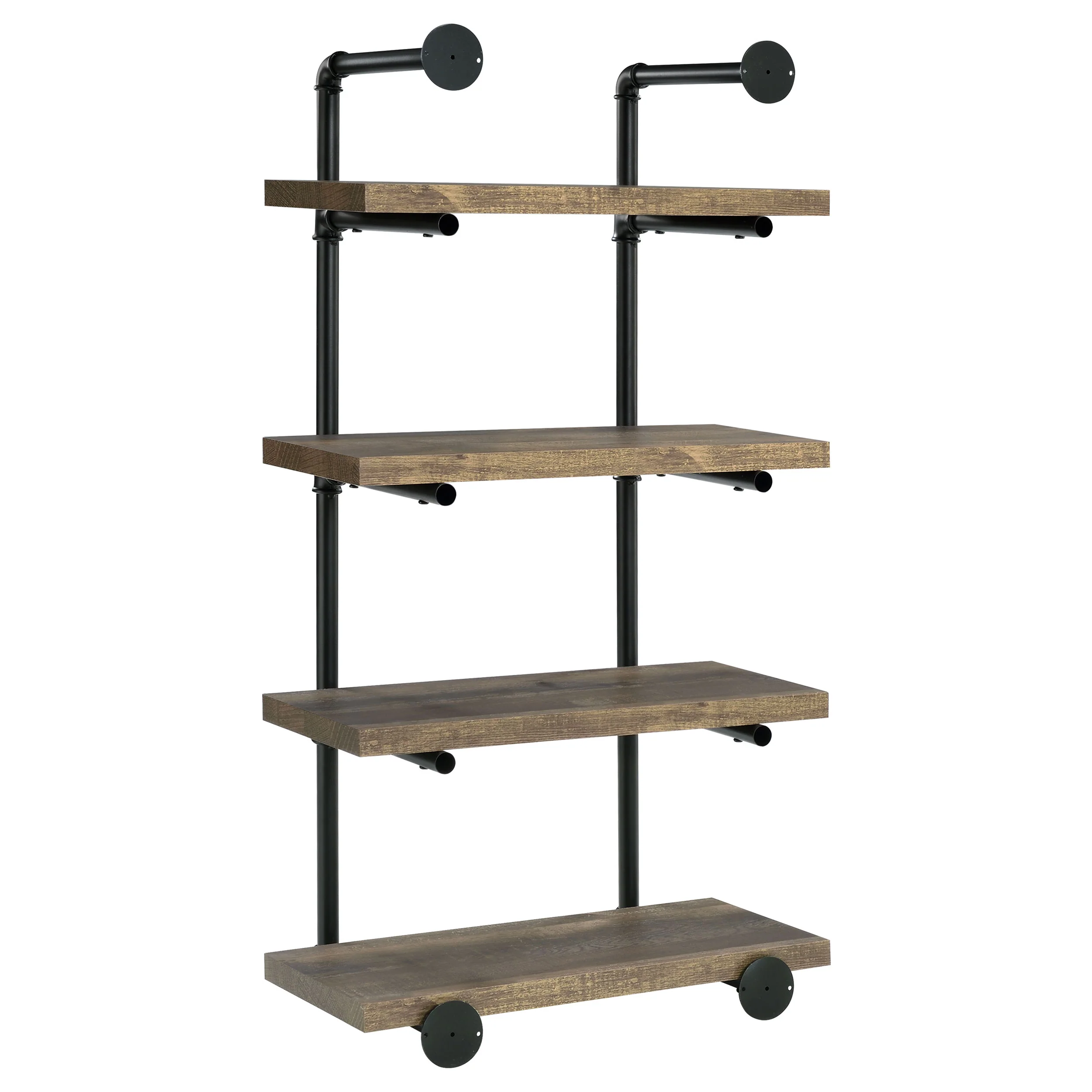 Elmcrest 24-Inch 4-Shelf Wall Bookshelf Rustic Oak - Image 7