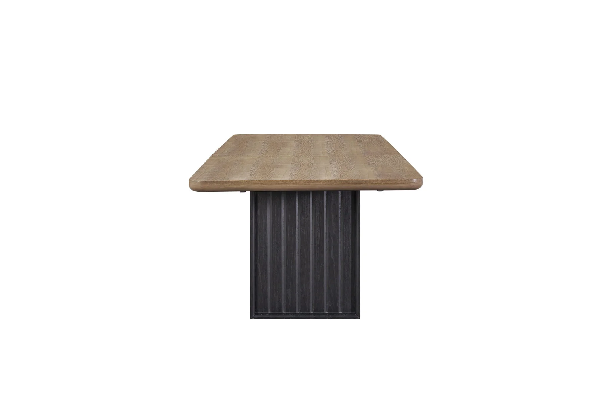 Elure - Double Pedestal Table With Leaf - Peppercorn / Light Brown - Image 7