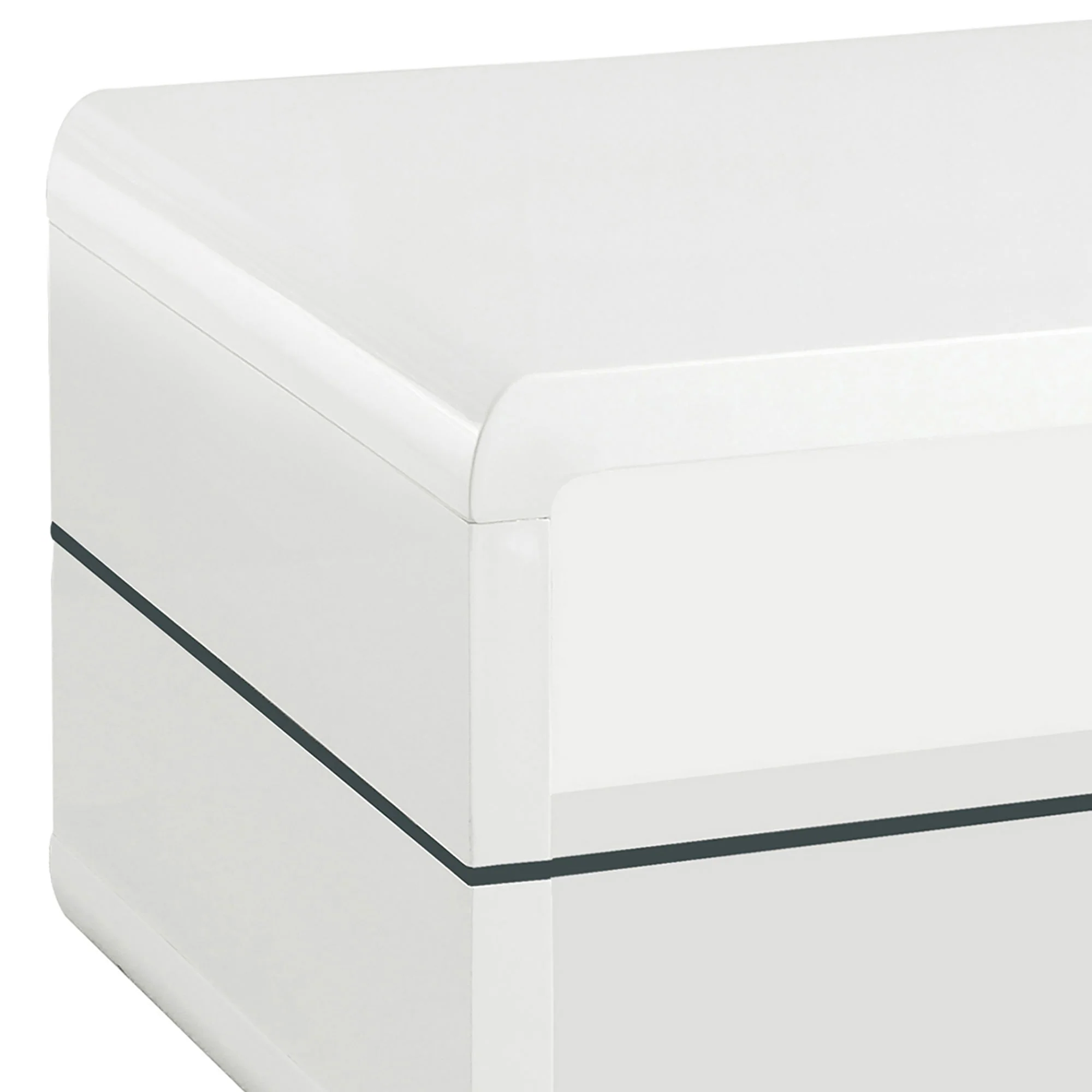 Emerson - 1 Shelf Rectangular Side End Table - White - Image 5