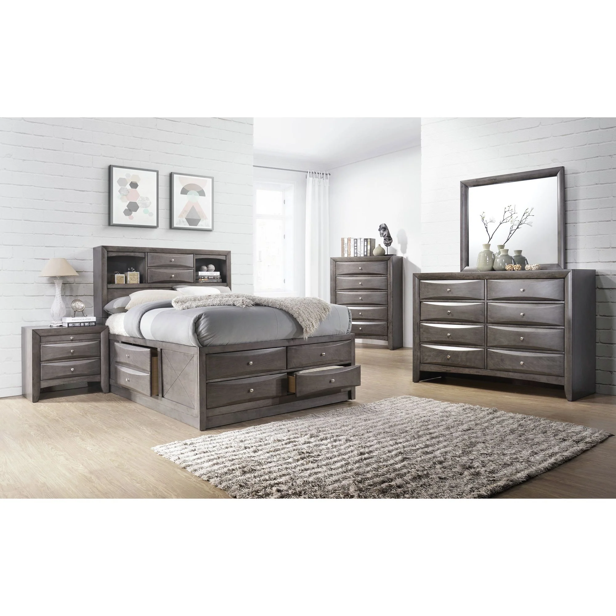 Emily - 5-Drawer Chest (Sturdy) - Gray - Image 2