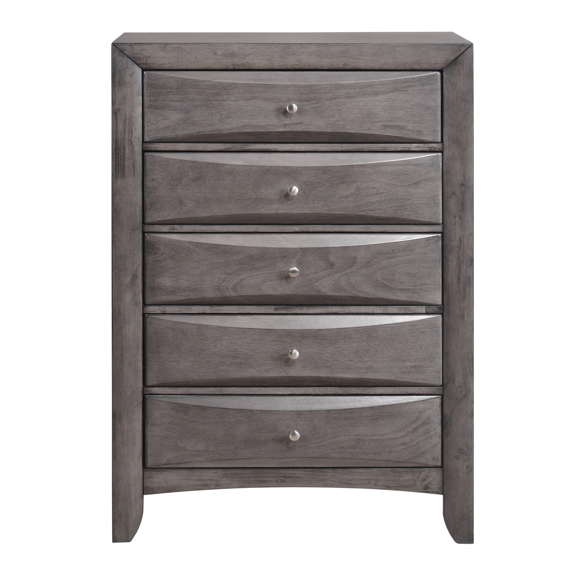Emily - 5-Drawer Chest (Sturdy) - Gray - Image 3